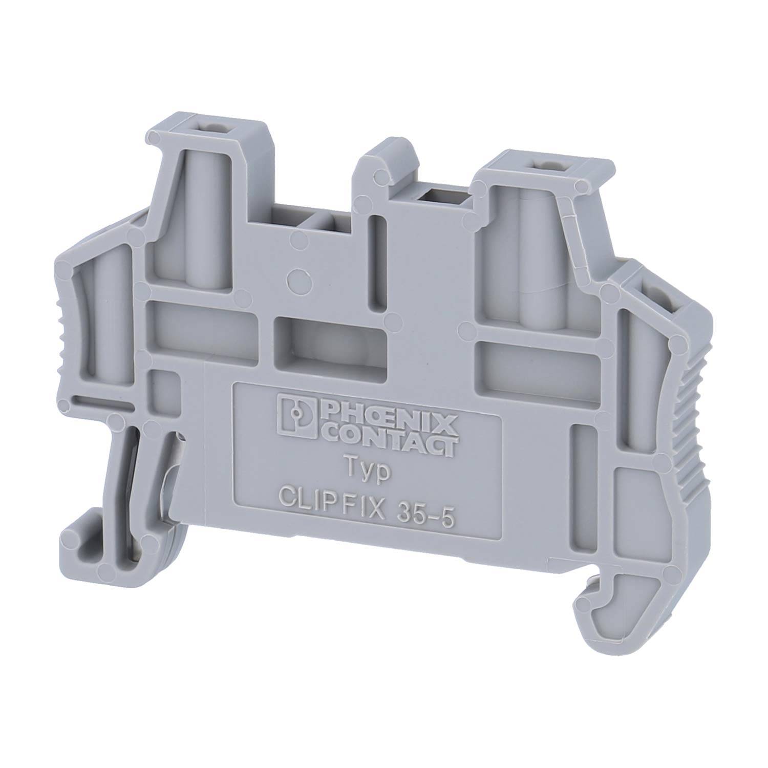 Phoenix Contact Endhalter Clipfix 35-5 Farbe grau, Werkstoff Polyamid (PA) Montageart NS 35/7,5, NS 35/15 - 1 Stück