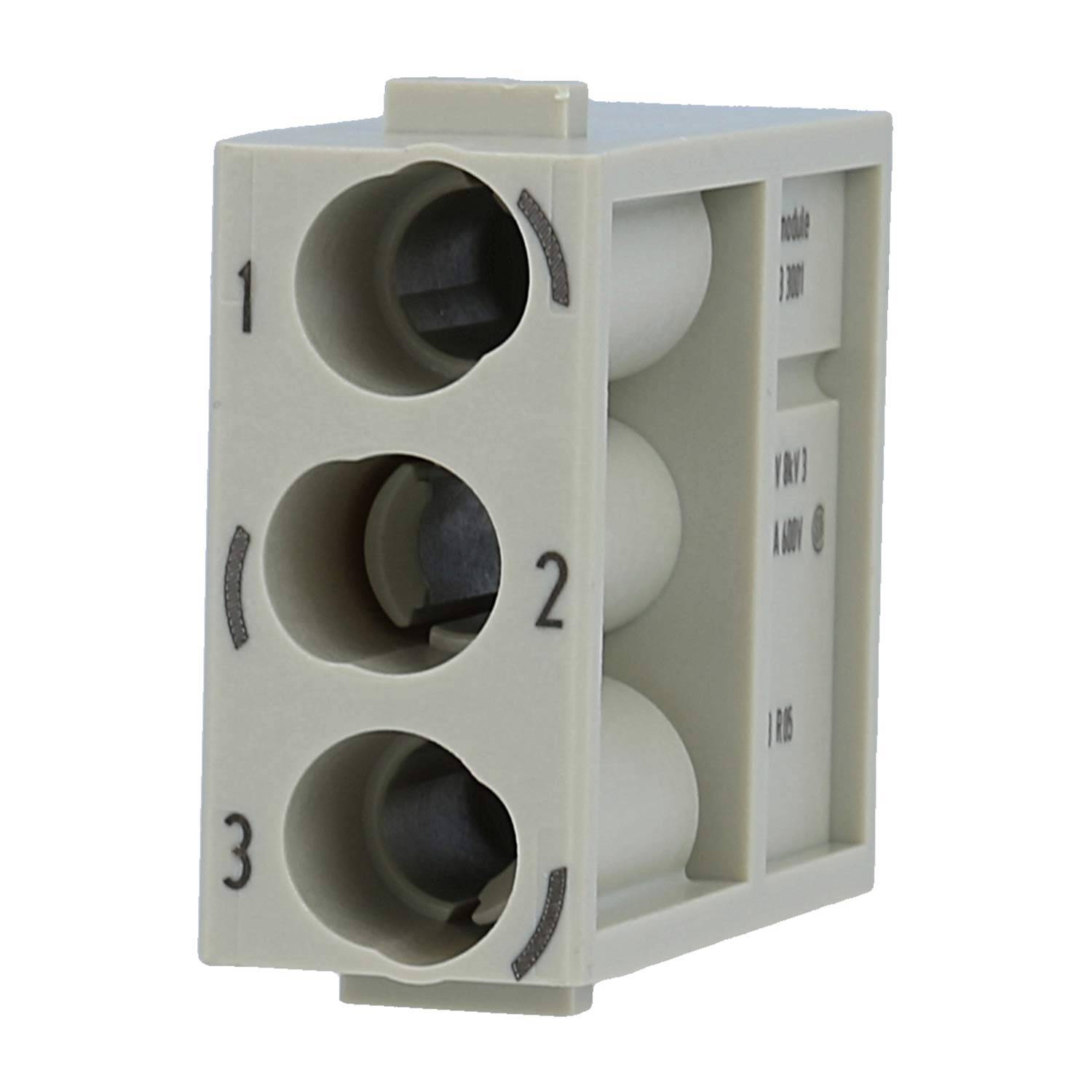 HARTING Han C Modul Stifteinsatz (M) Crimpanschluss, 3-polig 690V, 40A - 1 Stück