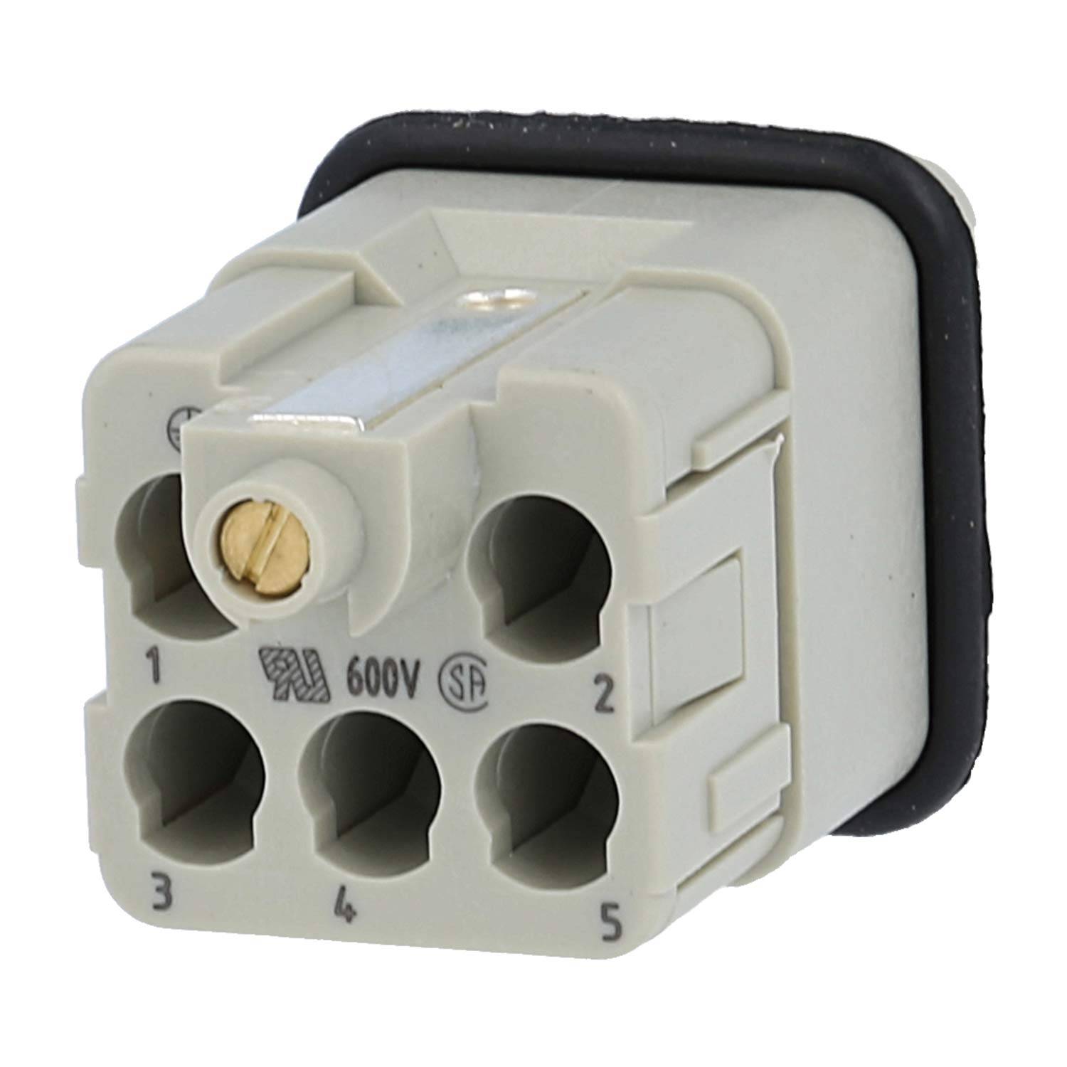 HARTING Han Q5/0 Stifteinsatz (M) Crimp- / Schraubanschluss (PE), 5-polig+PE 230V/400V, 16A - 1 Stück