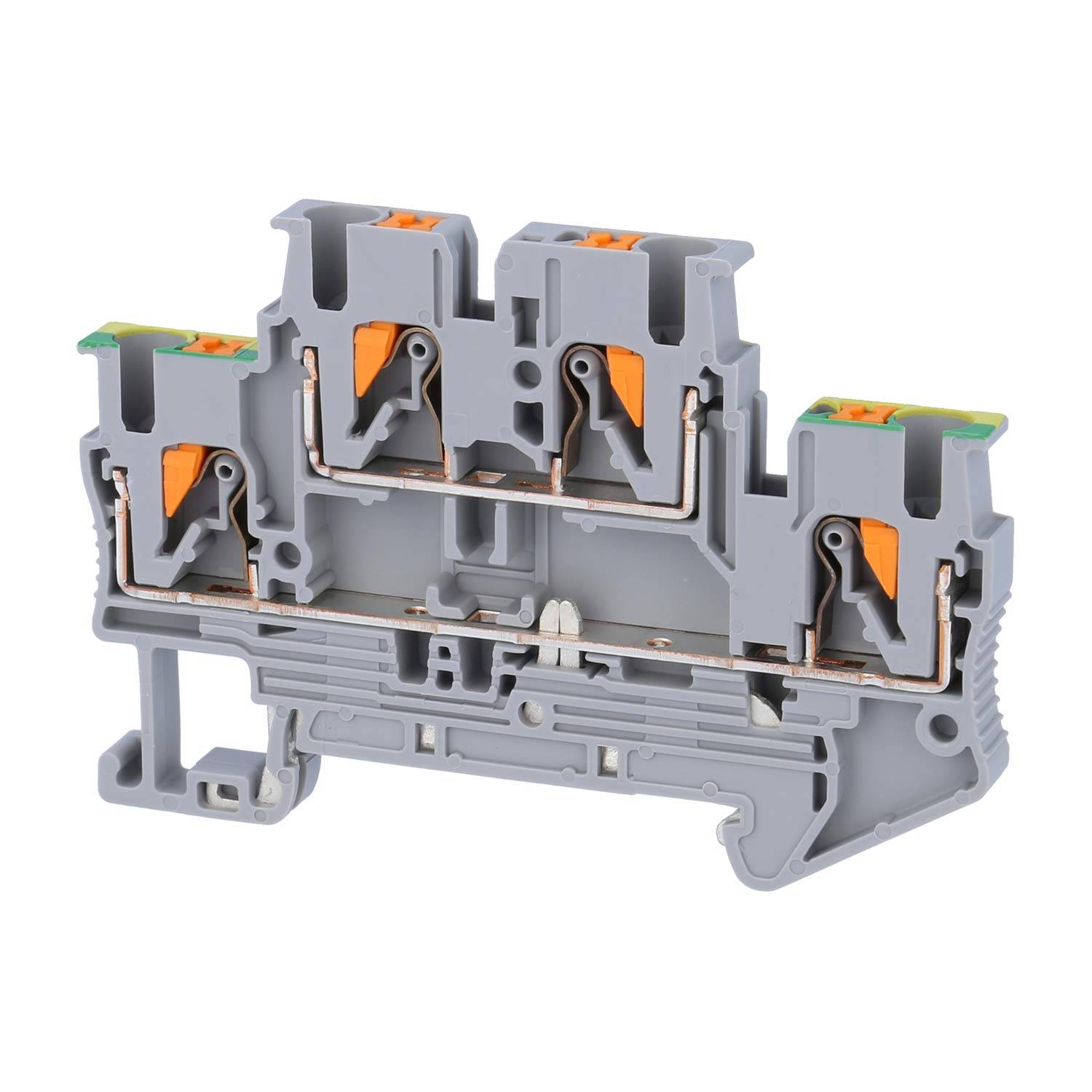 Phoenix Contact Schutzleiter-Doppelstockklemme PTTB 2,5 PE/L Push-In-Anschluss Nennspannung 500V Kurzzeitstrom 0,30kA -