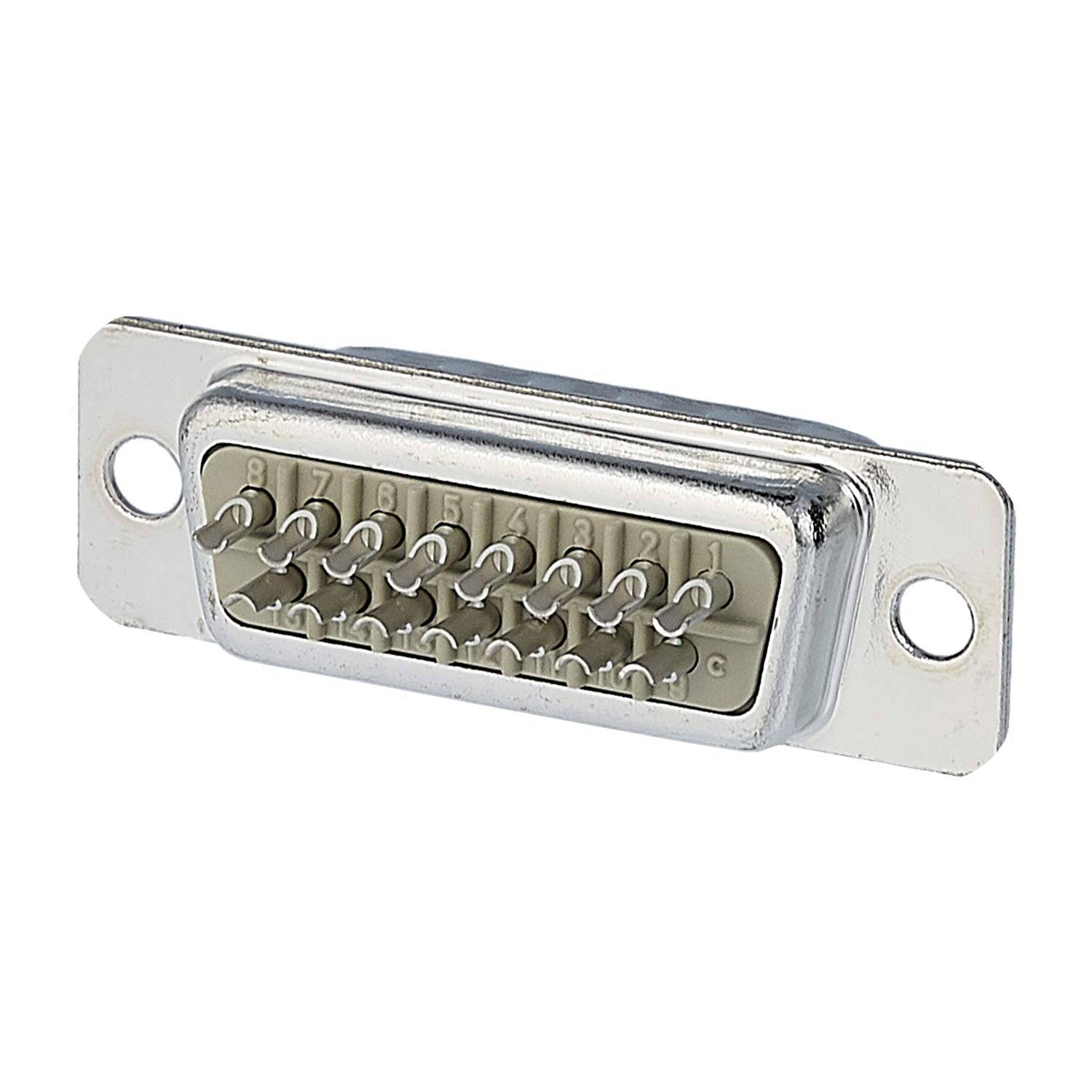 HARTING D-Sub Stifteinsatz (M) passend für D-Sub Gehäuse Baugröße 15 15-polig Handlötanschluss - 1 Stück