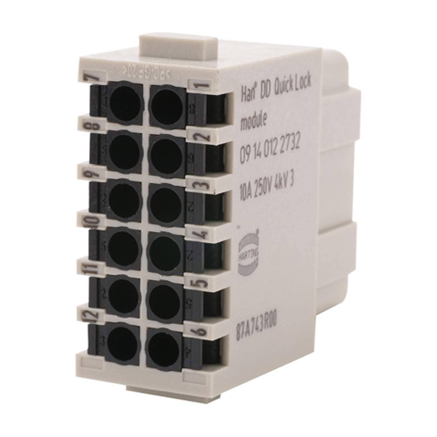 HARTING Han DD Modul Buchseneinsatz (F) Quick-Lock-Anschluss, 12-polig 250V, 10A - 1 Stück