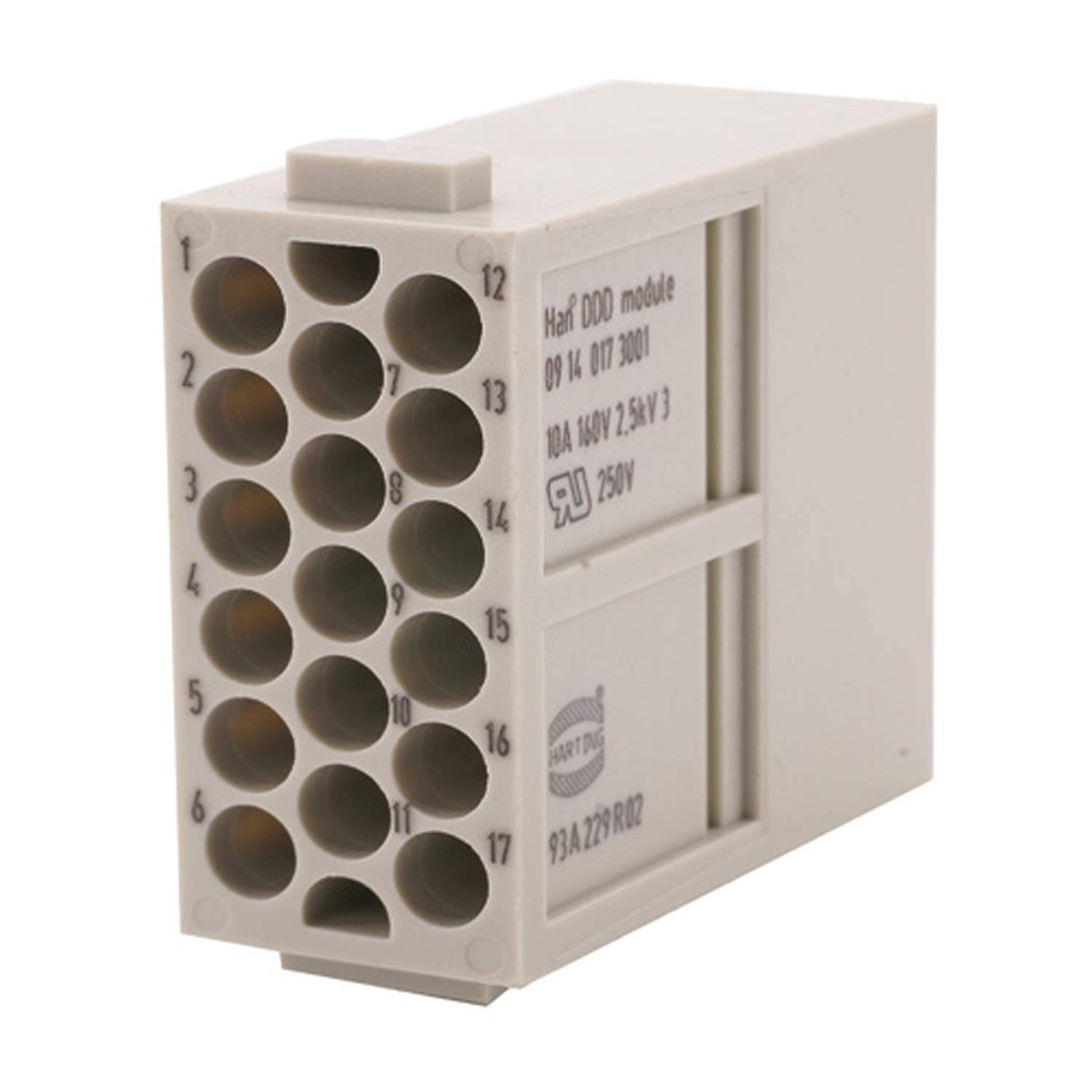 HARTING Han DDD Modul Stifteinsatz (M) Crimpanschluss, 17-polig 160V, 10A - 1 Stück