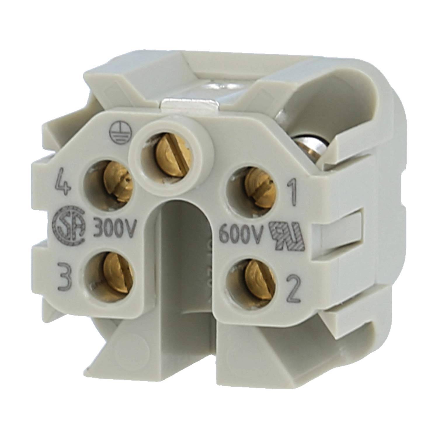 HARTING Han 4A Buchseneinsatz (F) Schraubanschluss, 4-polig+PE 230V/400V, 10A - 1 Stück