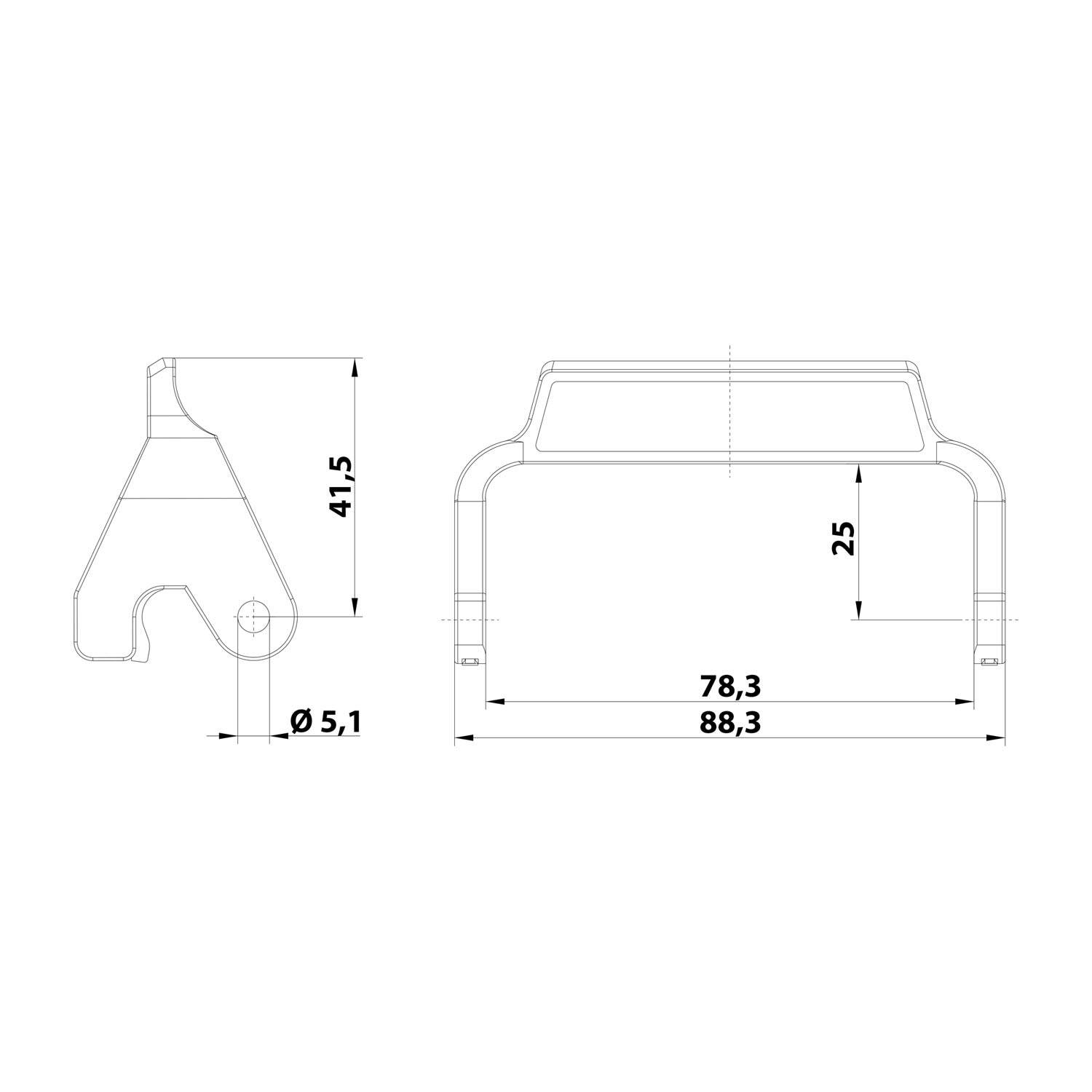 HARTING Han 10B Easy Lock Verriegelungsbügel passend für 10B Gehäuse Längsbügel Werkstoff Verriegelungsbügel