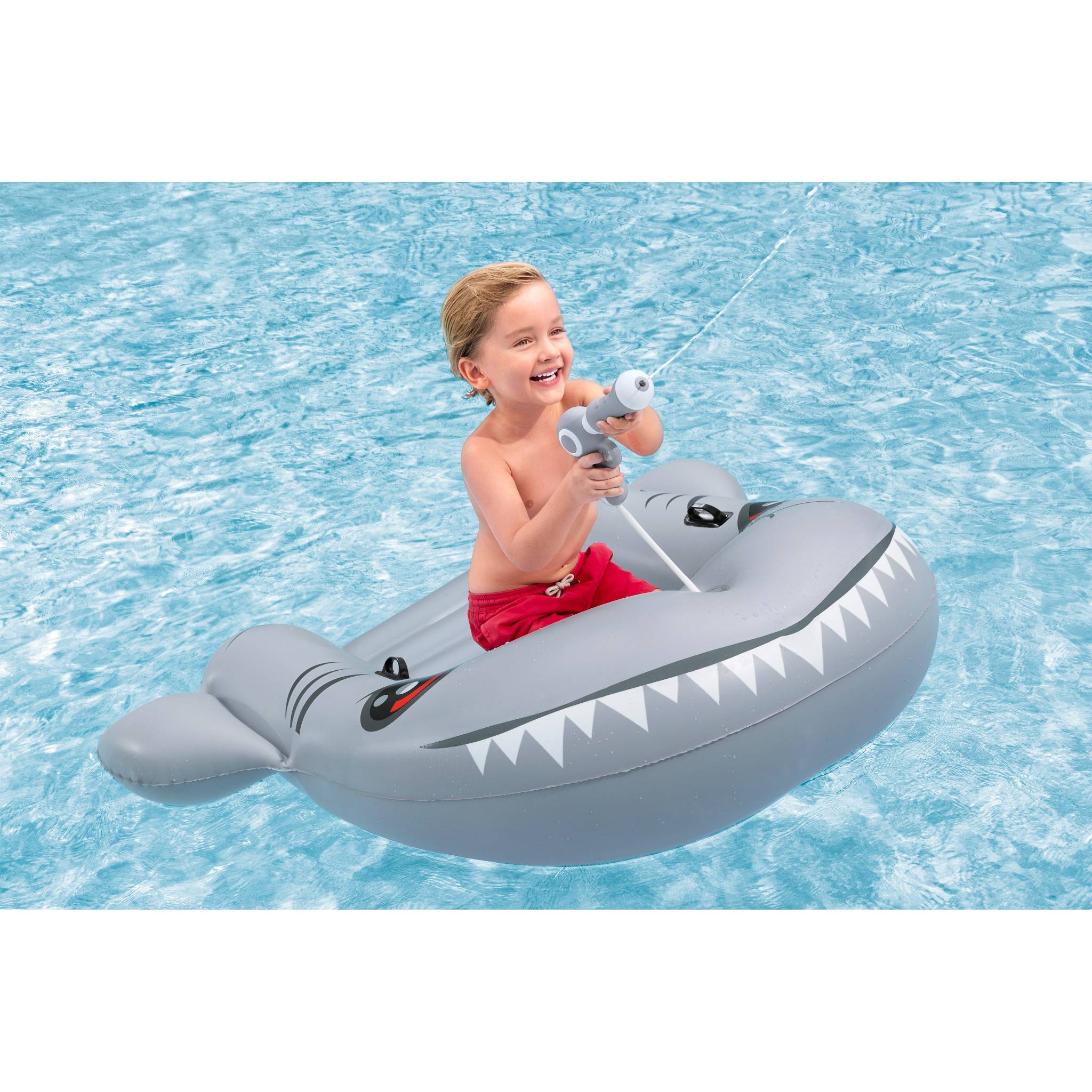 Bestway Kickboard Hai Kinder Bestway mit Wasserpistole 117cm Aufblastier Pool