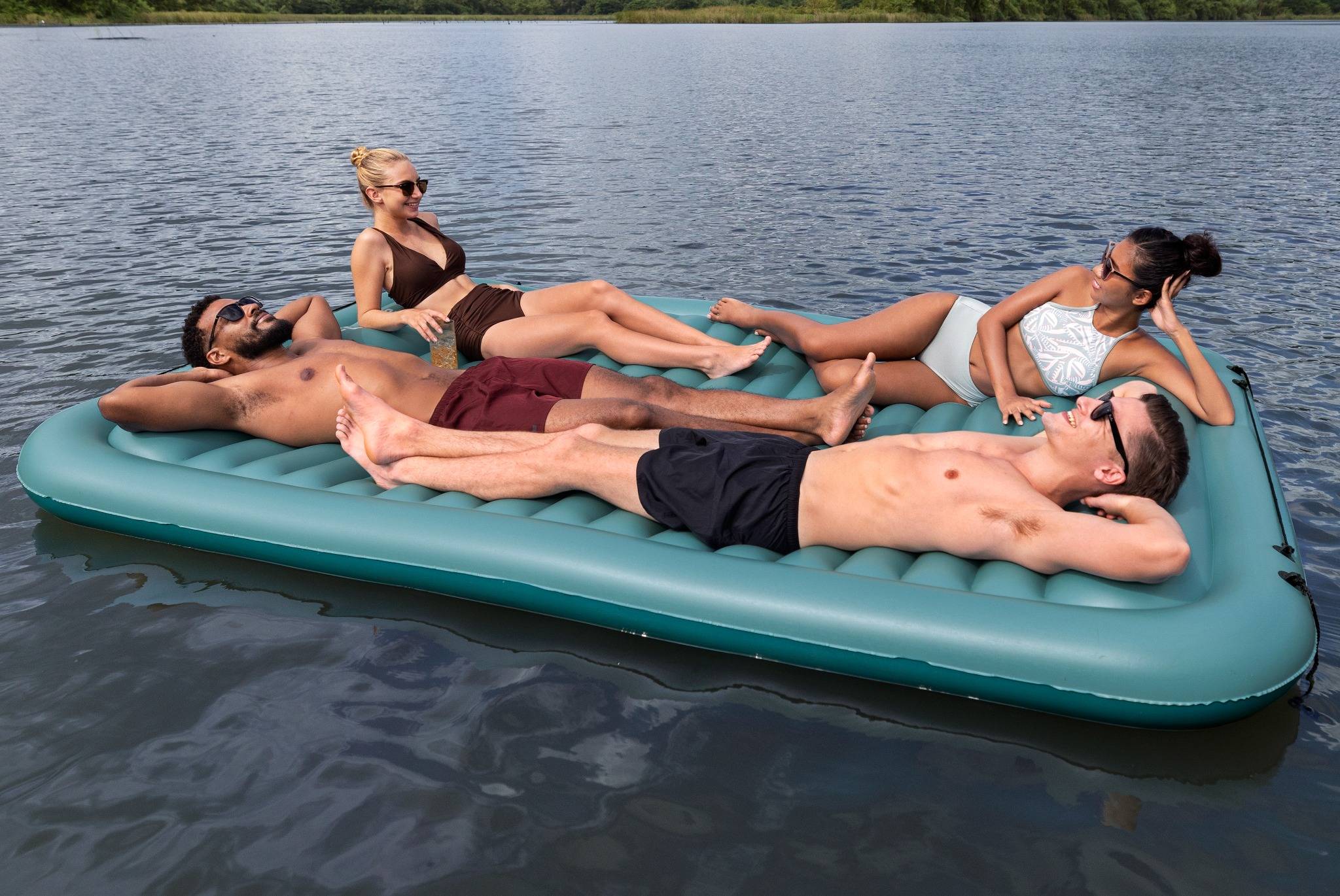 Bestway Badeinsel Schwimminsel Hydro Force Sun Soaker 269x183x25,5cm Matratze