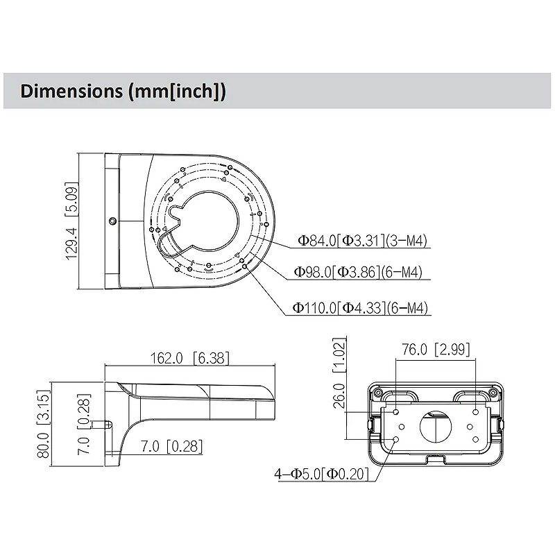 Dahua PFB2203W Halterung, weiß, Halterung, Zubehörartikel | Anwendung: Videoüberwachung | Farbe: Weiß