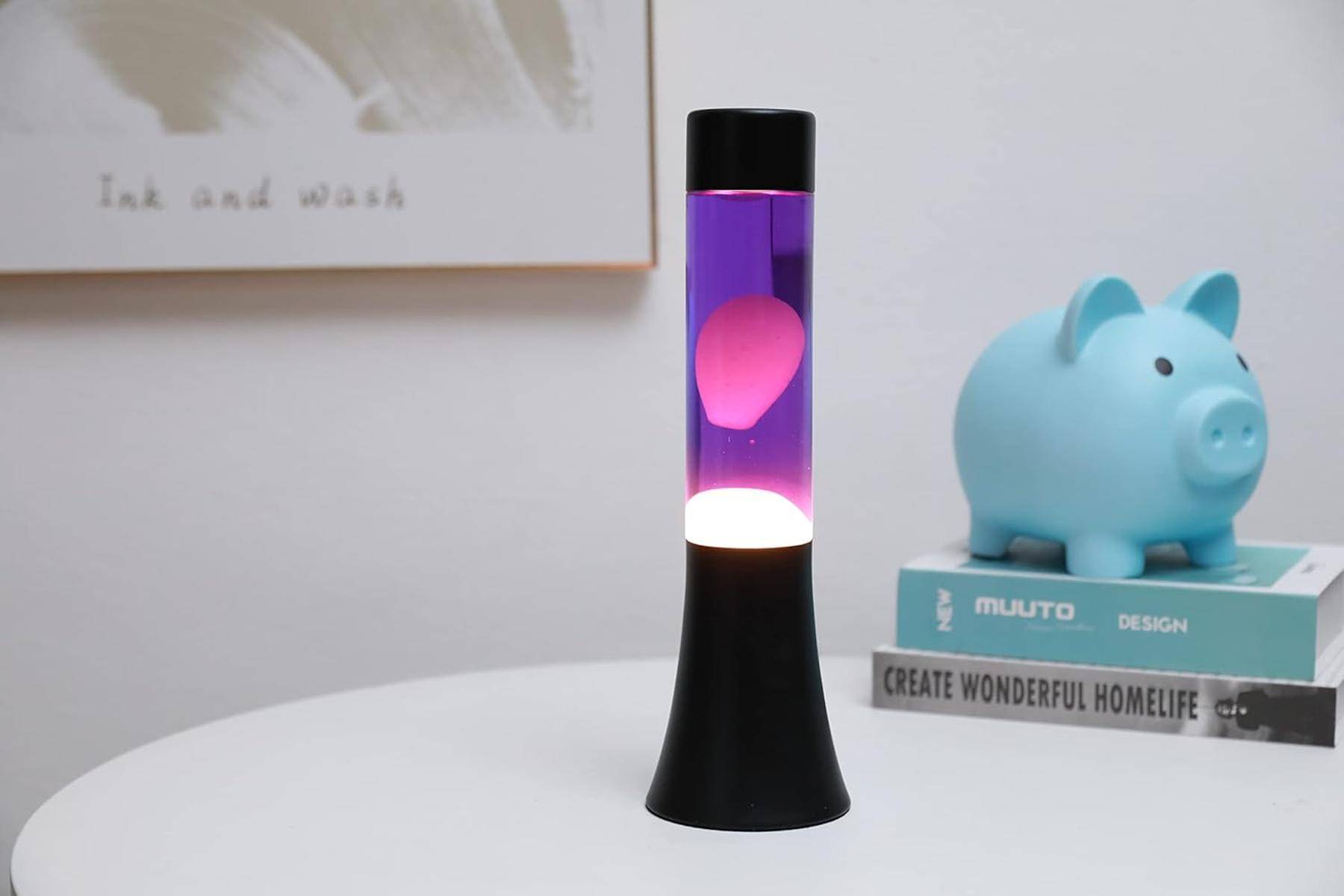 I-TOTAL® Lavalampe Magie Einzigartiges für Ihr Zuhause Lila Weiß Flared