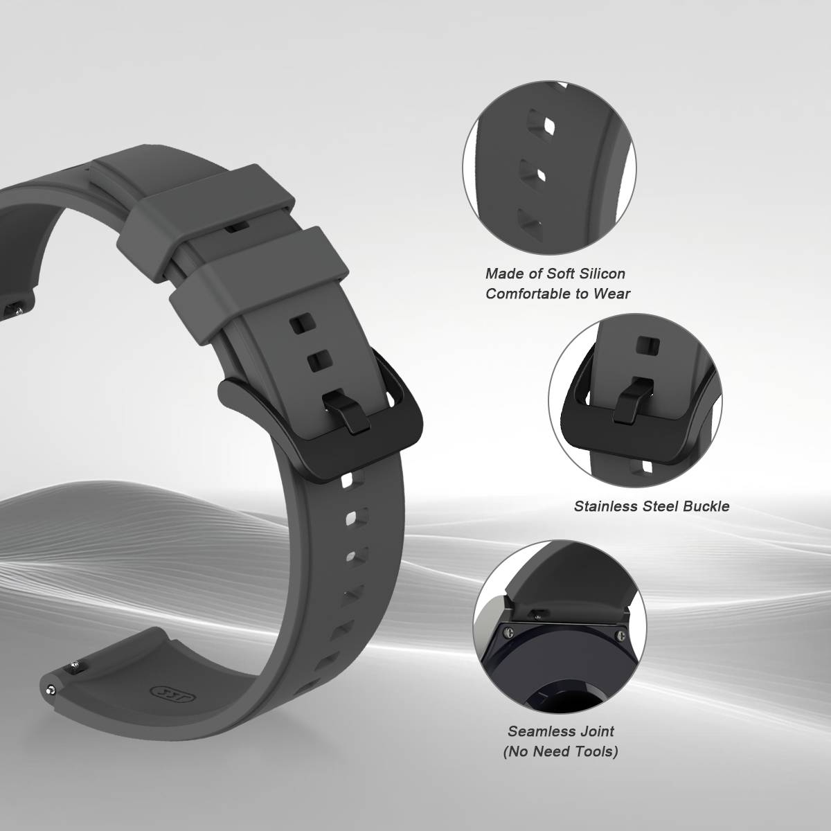 Uhrenarmband für Huawei Watch GT2/GT3/GT3 Pro/GT2 Pro 46 mm DarkGrey