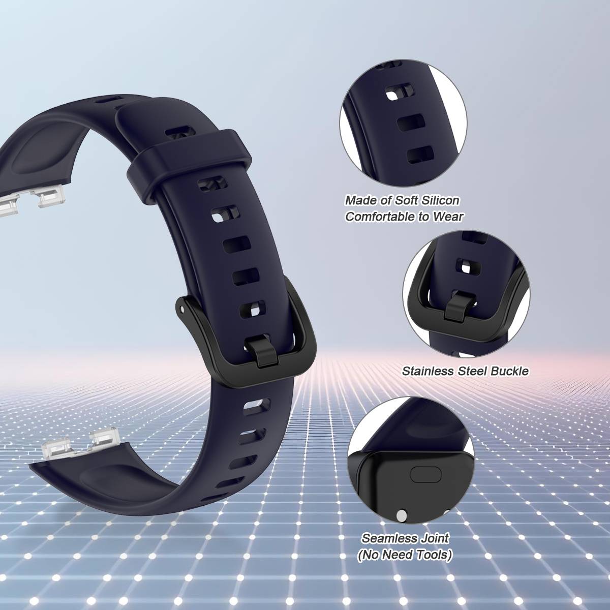 Uhrenarmband für Huawei Band 8 Silikon Blue