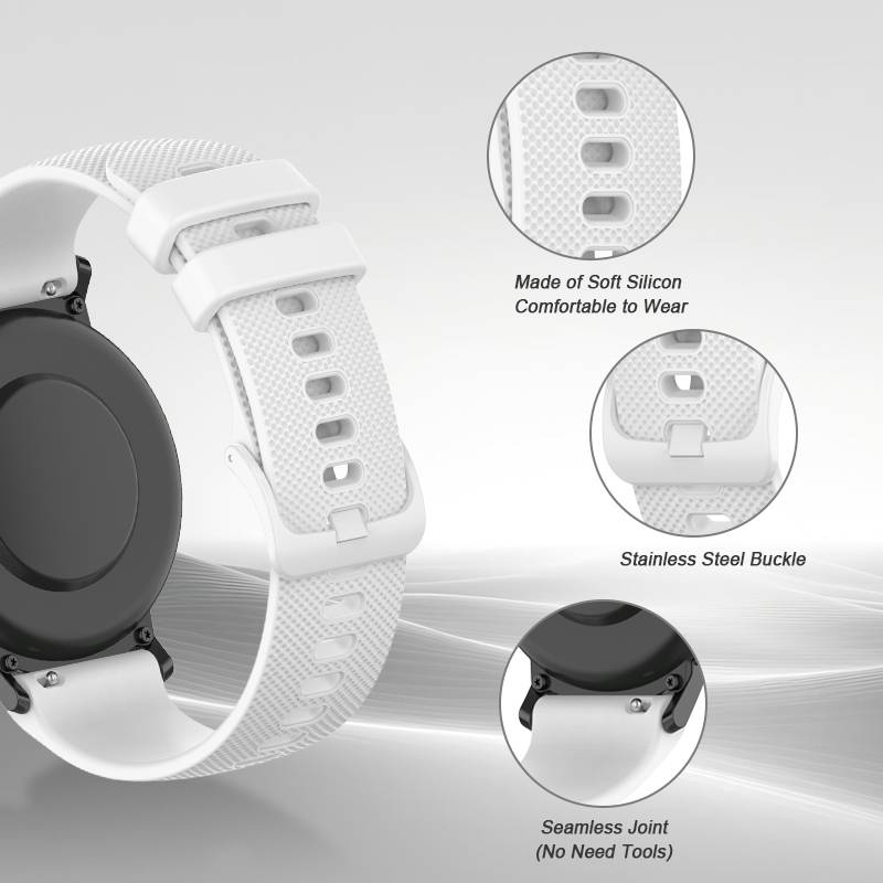 Uhrenarmband aus Silikon White 20 mm