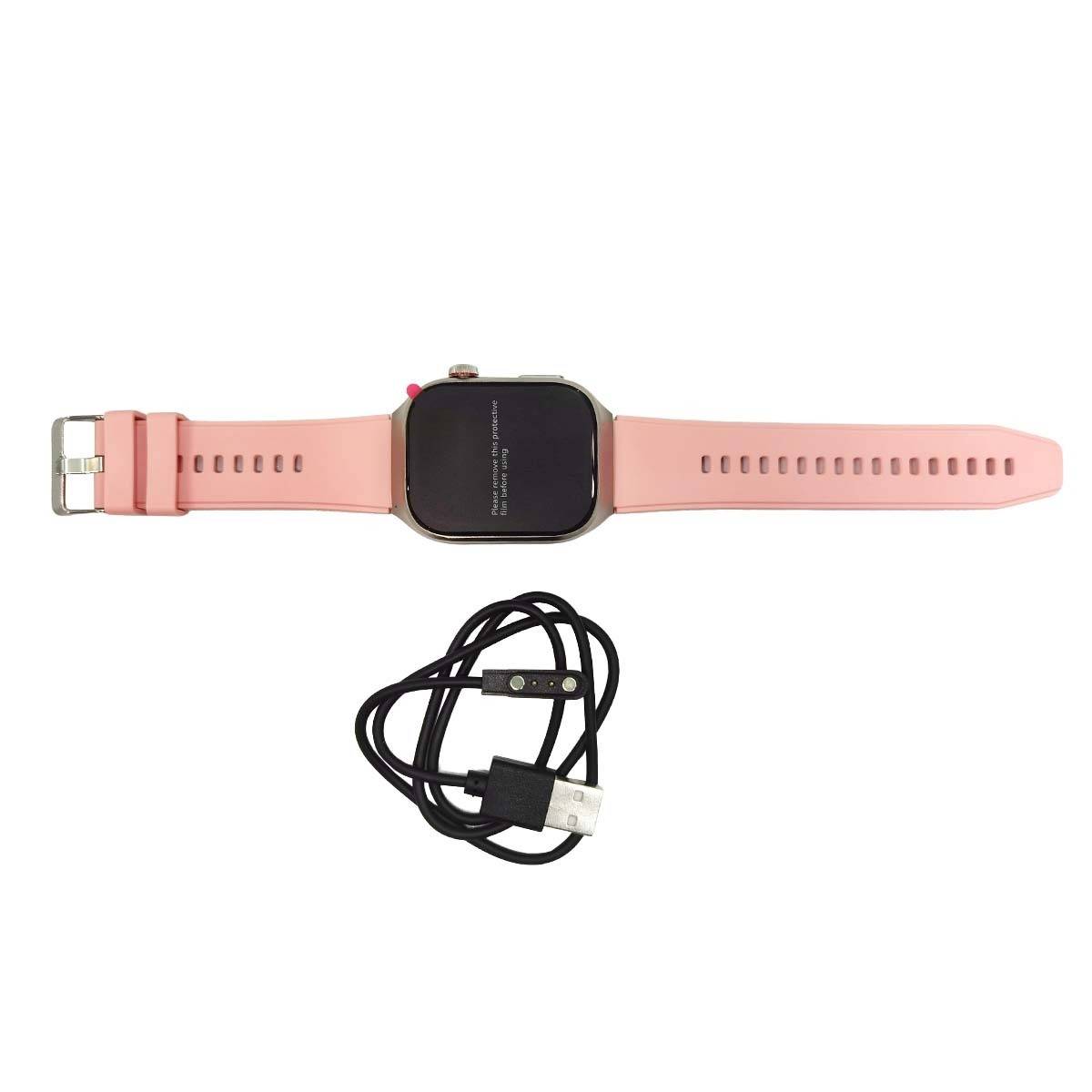 Smartwatch mit EKG, Herzfrequenz, Blutdruck, Schlaf, Schrittzähler Pink