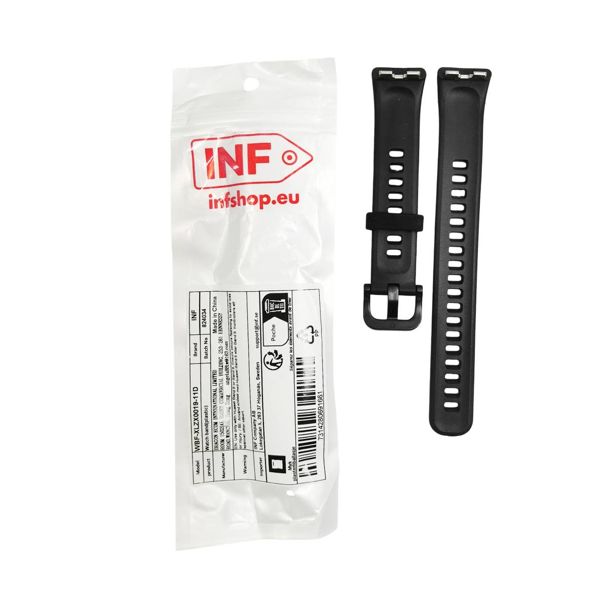 Uhrenarmband für Huawei Band 8 aus atmungsaktivem TPU Black