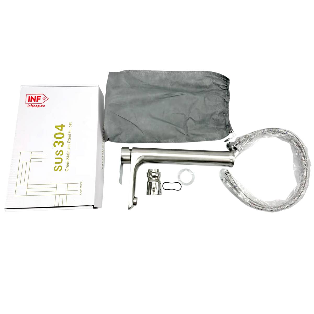 Elegante und stilvolle Badezimmerarmatur aus Edelstahl 304 Silver