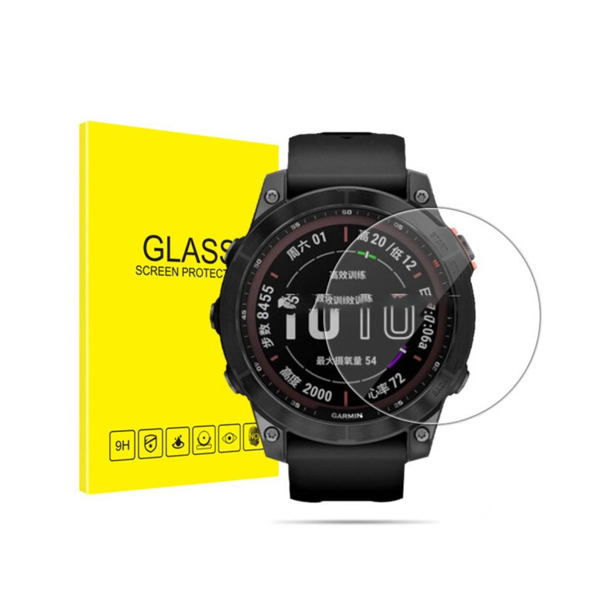 Garmin Fenix 6X Pro Displayschutz, 2er-Pack gehärtetes Glas
