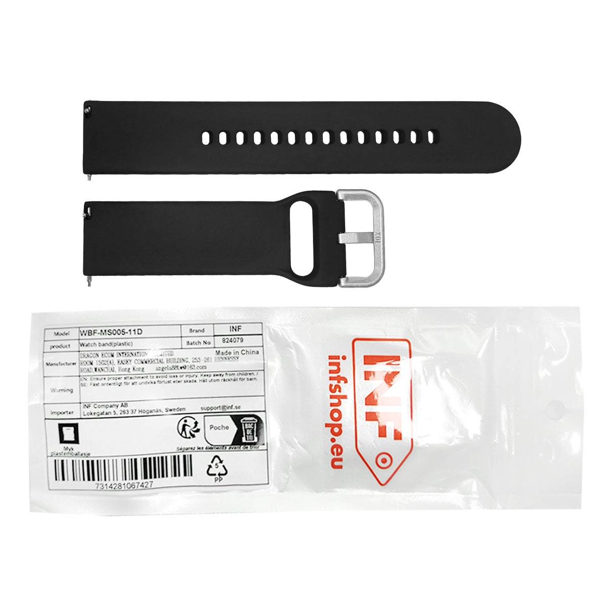 Schwarzes Silikon-Uhrenarmband für Fitbit Versa 2/Lite