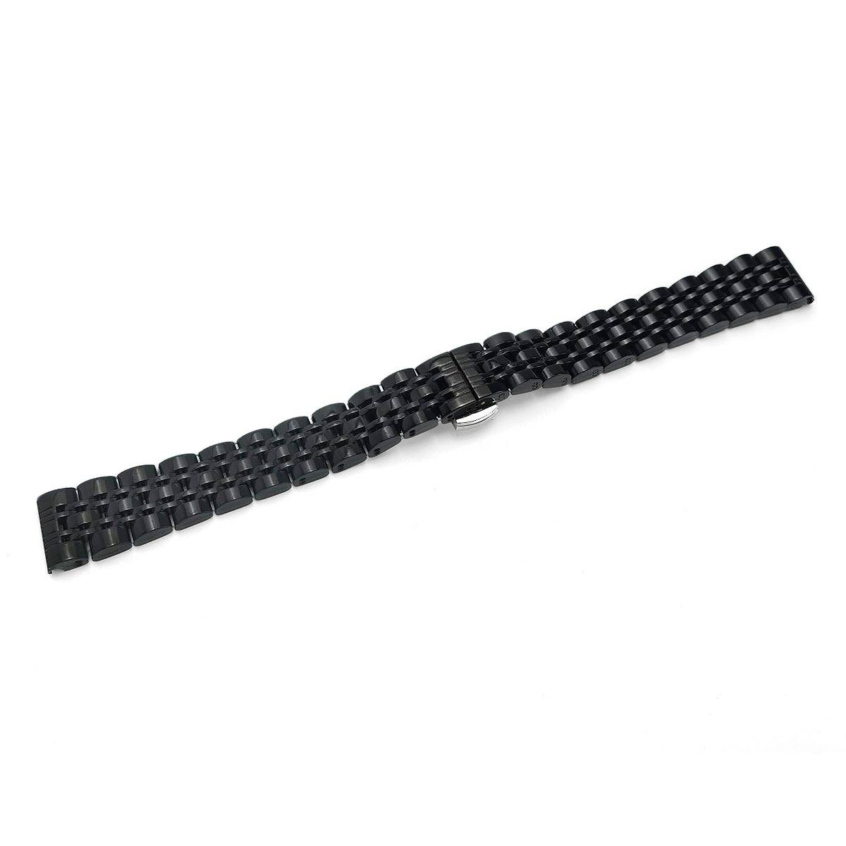 Edelstahl-Uhrenarmband für Garmin Lily 2 - 14 mm Schmetterlingsschließe Black