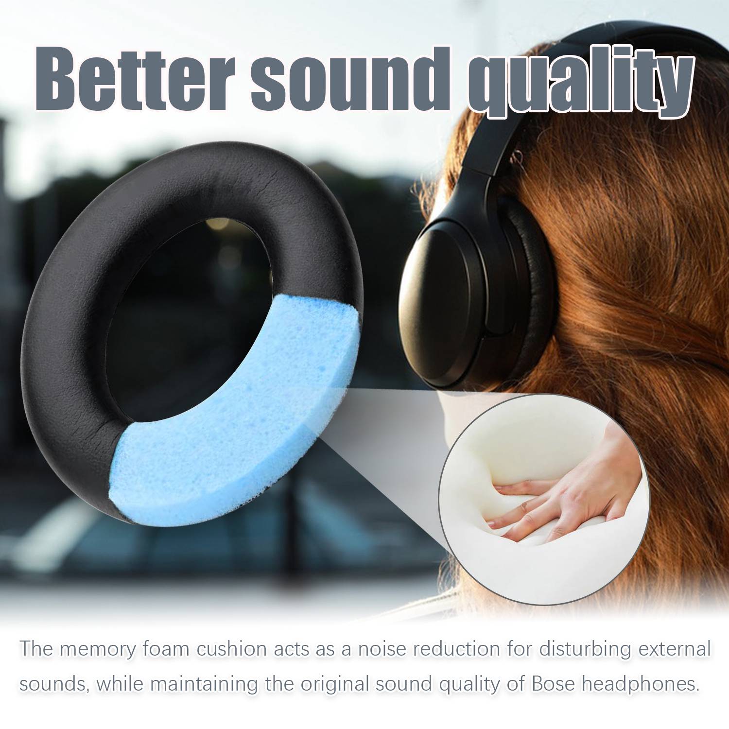 Ohrpolster für Bose QC35 i/ii, QC25, QC15, QC2 AE 2, AE 2i, AE 2w, SoundTrue, SoundLink Blue