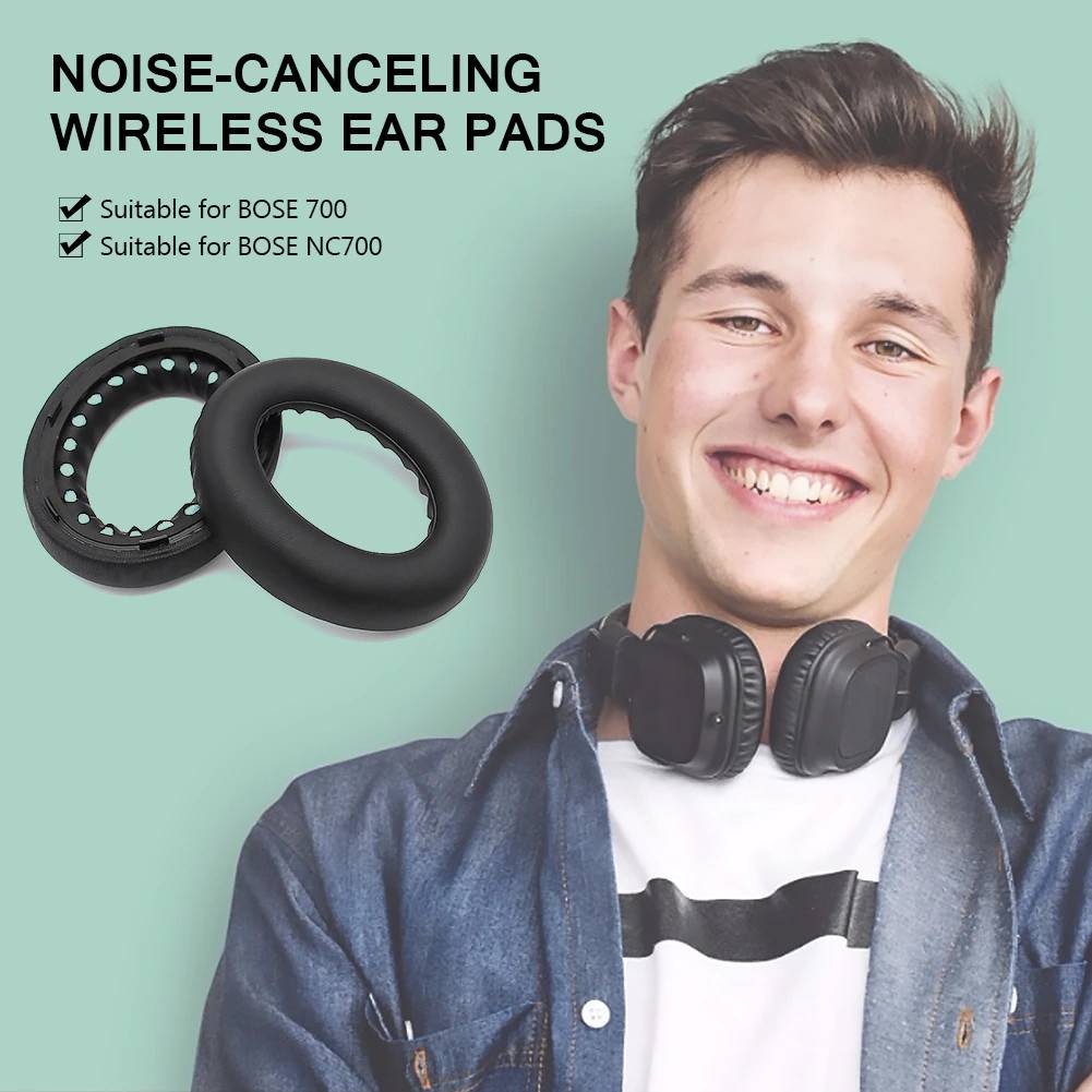 Ohrpolster für Bose 700/NC700 Kunstleder 1 Paar Black