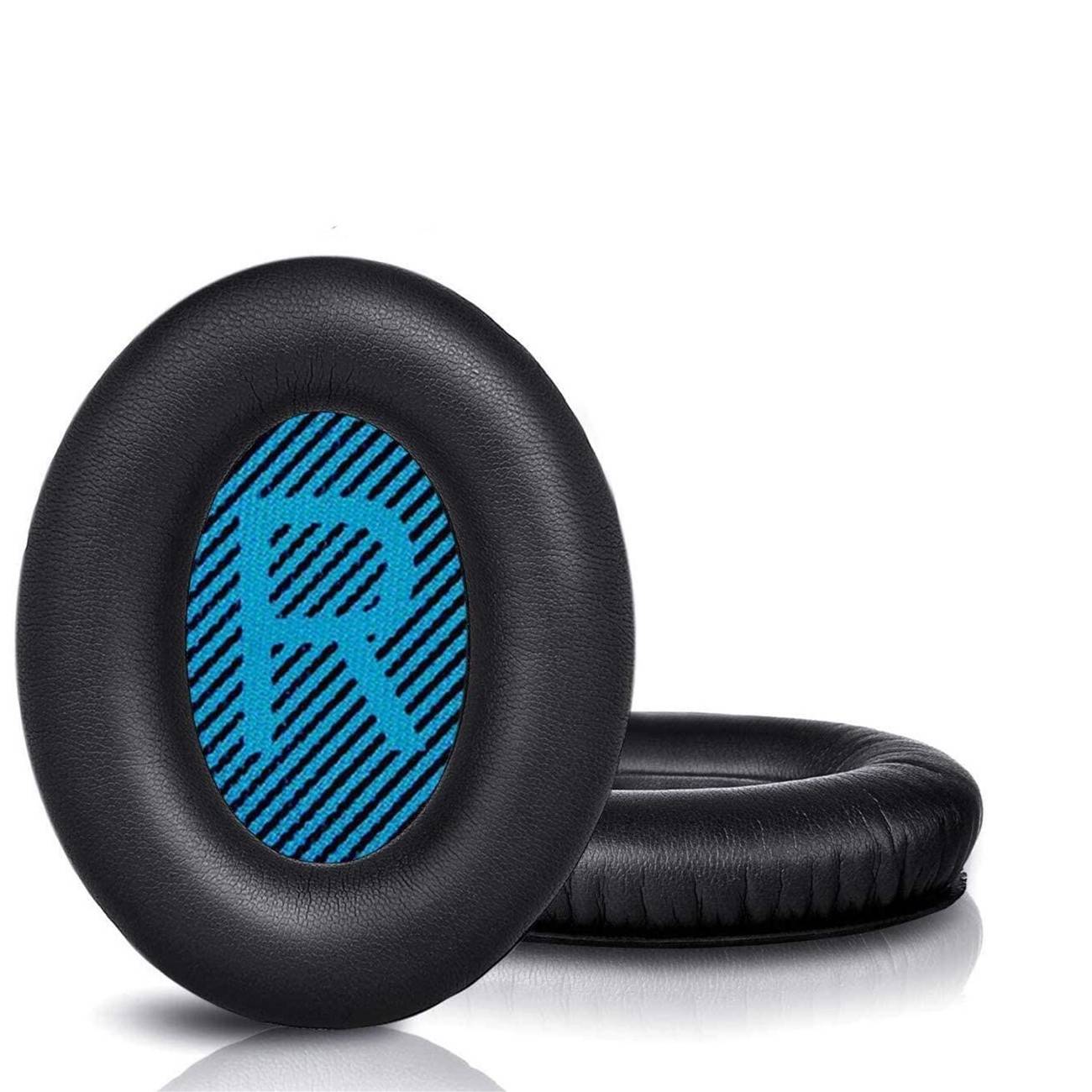 Ohrpolster für Bose QC 35/25/15 Kopfhörer 1 Paar Black+Blue