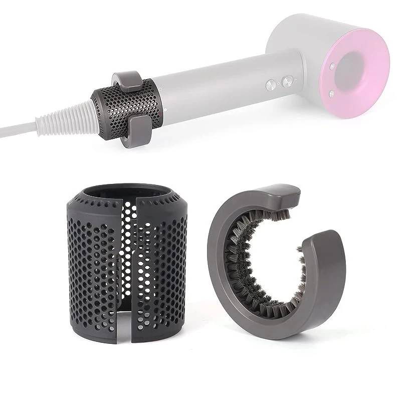 Ersatzfilter kompatibel mit Dyson Haartrockner mit Reinigungsbürste DarkGrey