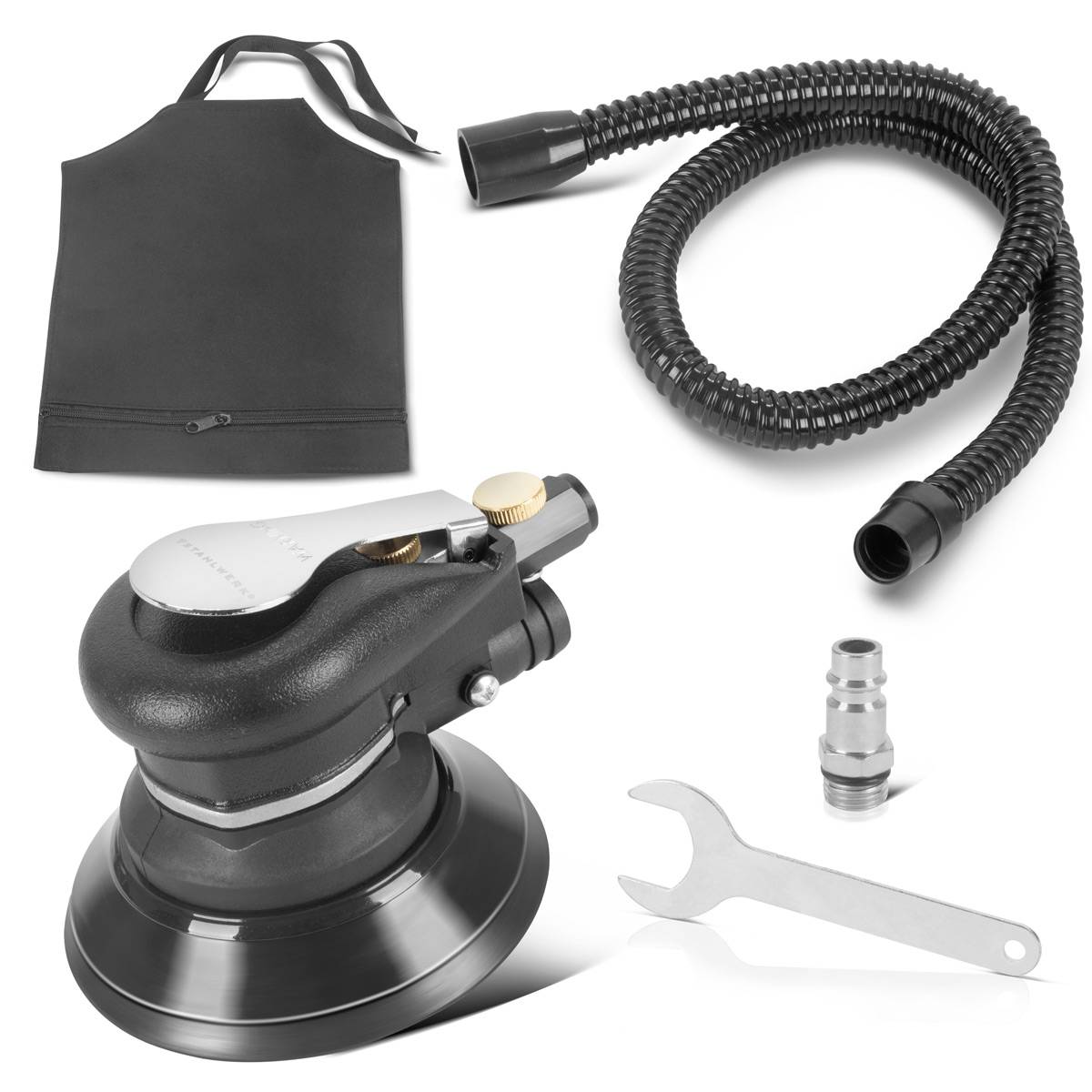 STAHLWERK Druckluft Exzenterschleifer 125 mm mit 2 Handschleifblöcken