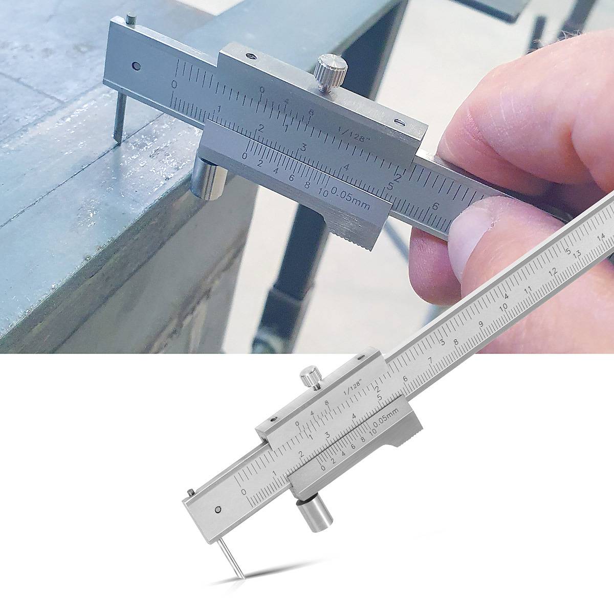 STAHLWERK Messwerkzeugset 2 x Messschieber 1 x Anschlagwinkel 400mm