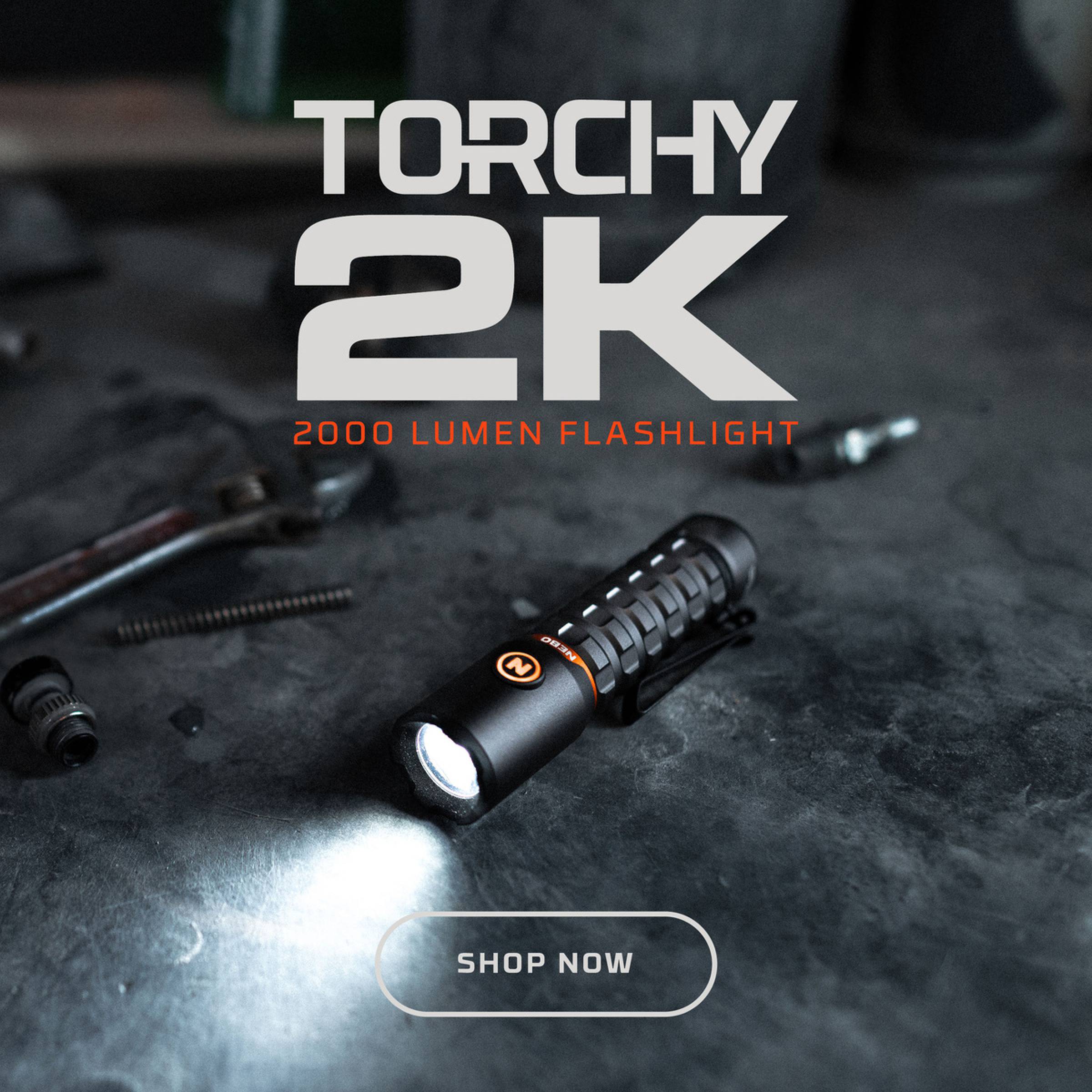 NEBO Taschenlampe TORCHY 2k USB-​Docking-Station 2000 Lumen