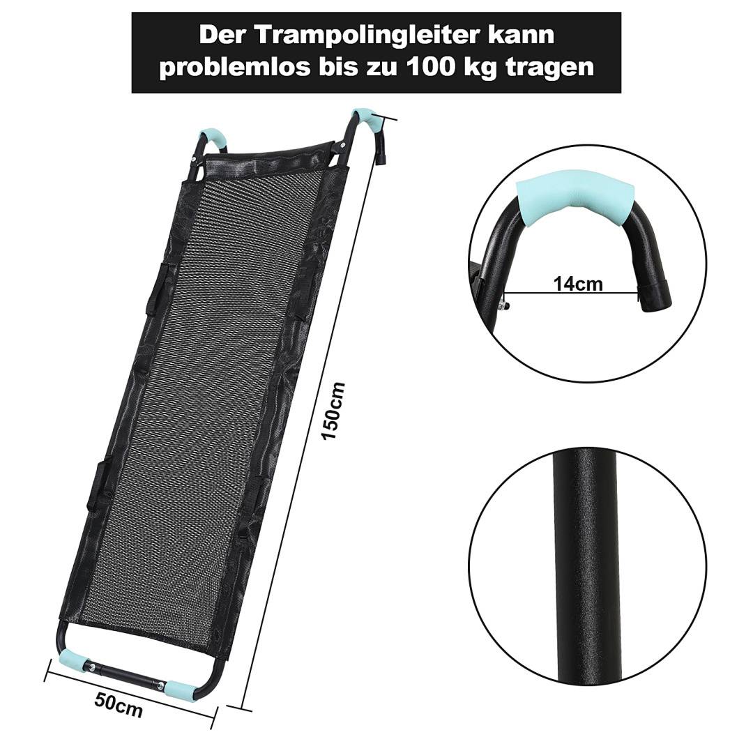 Trampolinleiter 150 cm – UV-beständige Sicherheitsleiter, flexibel montierbar, stabile Einstiegsleiter für Trampolin