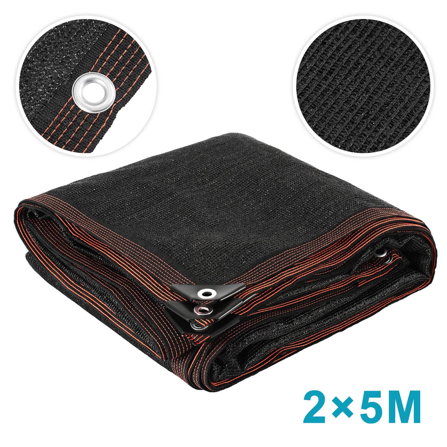 Schattiernetz 200x500 cm – Robustes HDPE Sonnenschutznetz für Terrasse & Garten, UV-beständig schwarz