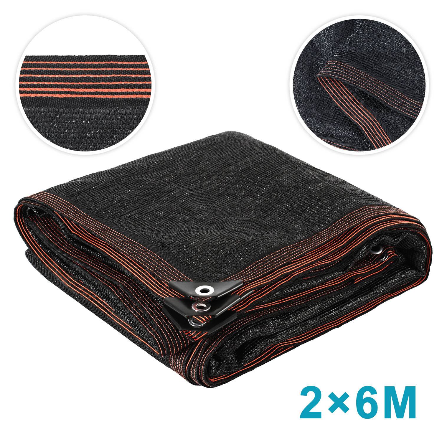 Schattiernetz 200x600 cm – UV-beständiges Sonnenschutznetz aus HDPE für Balkon, Terrasse & Garten schwarz