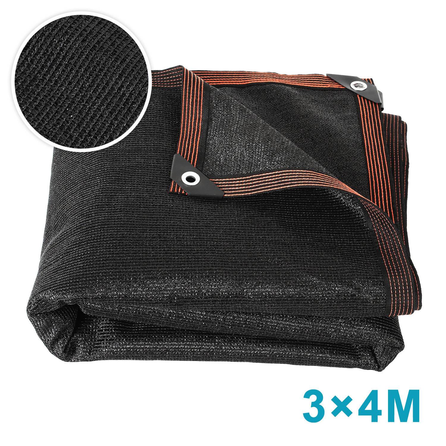 Schattiernetz 300x400 cm – Strapazierfähiges Sonnenschutznetz für Terrasse, Balkon & Garten schwarz