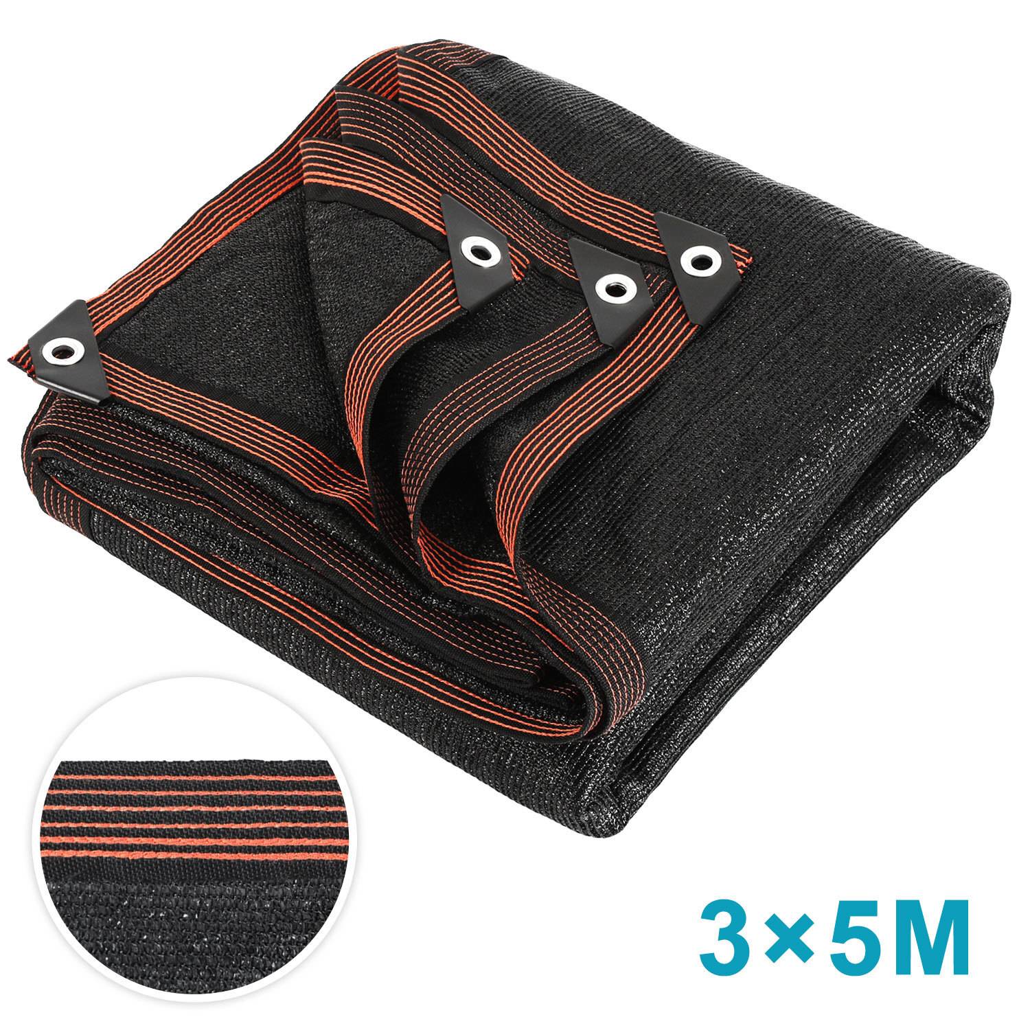 Schattiernetz 300x500 cm – Großes HDPE Sonnenschutznetz, UV-beständig und wetterfest schwarz