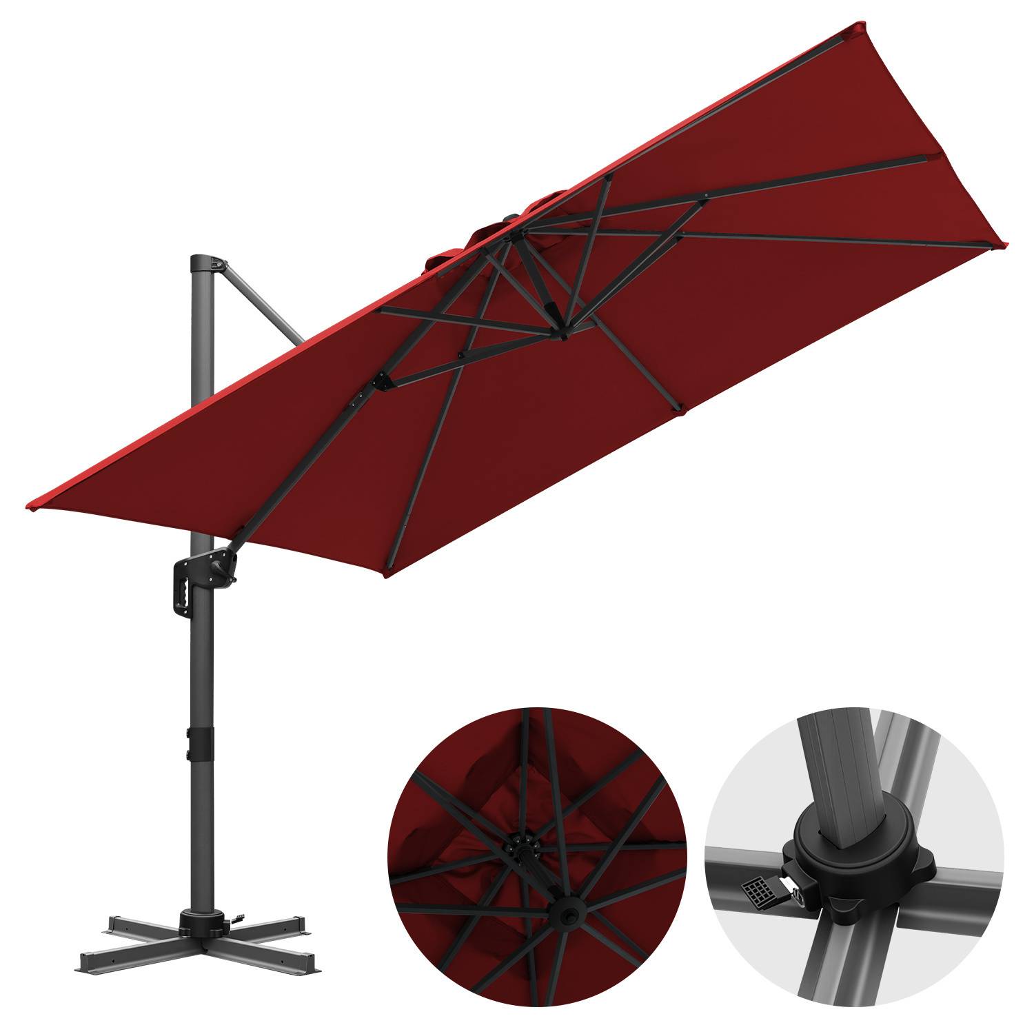 Marktschirm Rot – Sonnenschutz für Garten, Balkon & Terrasse, robust und wetterfest