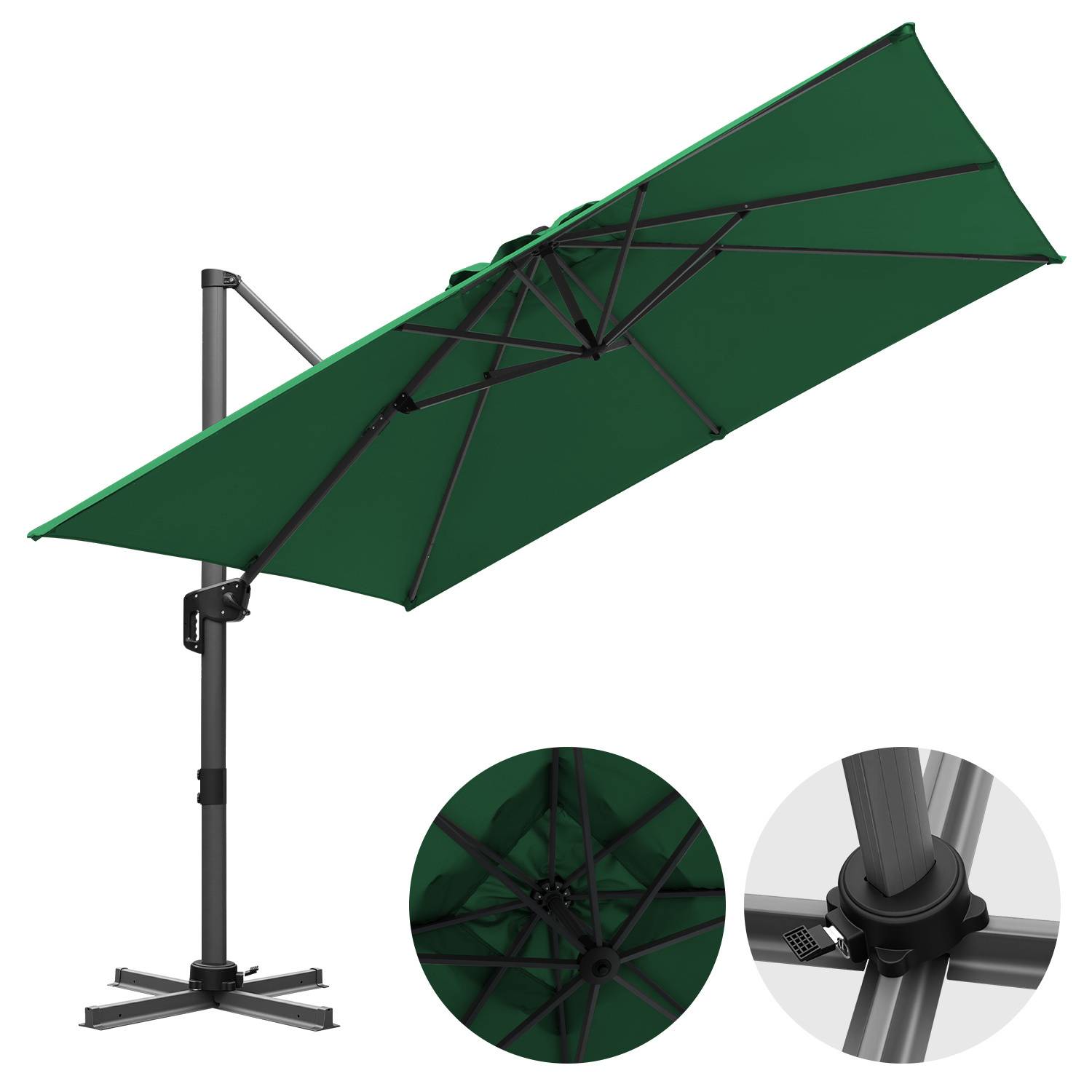 Marktschirm Grün – Sonnenschutz für Terrasse und Balkon, stabil & wetterfest