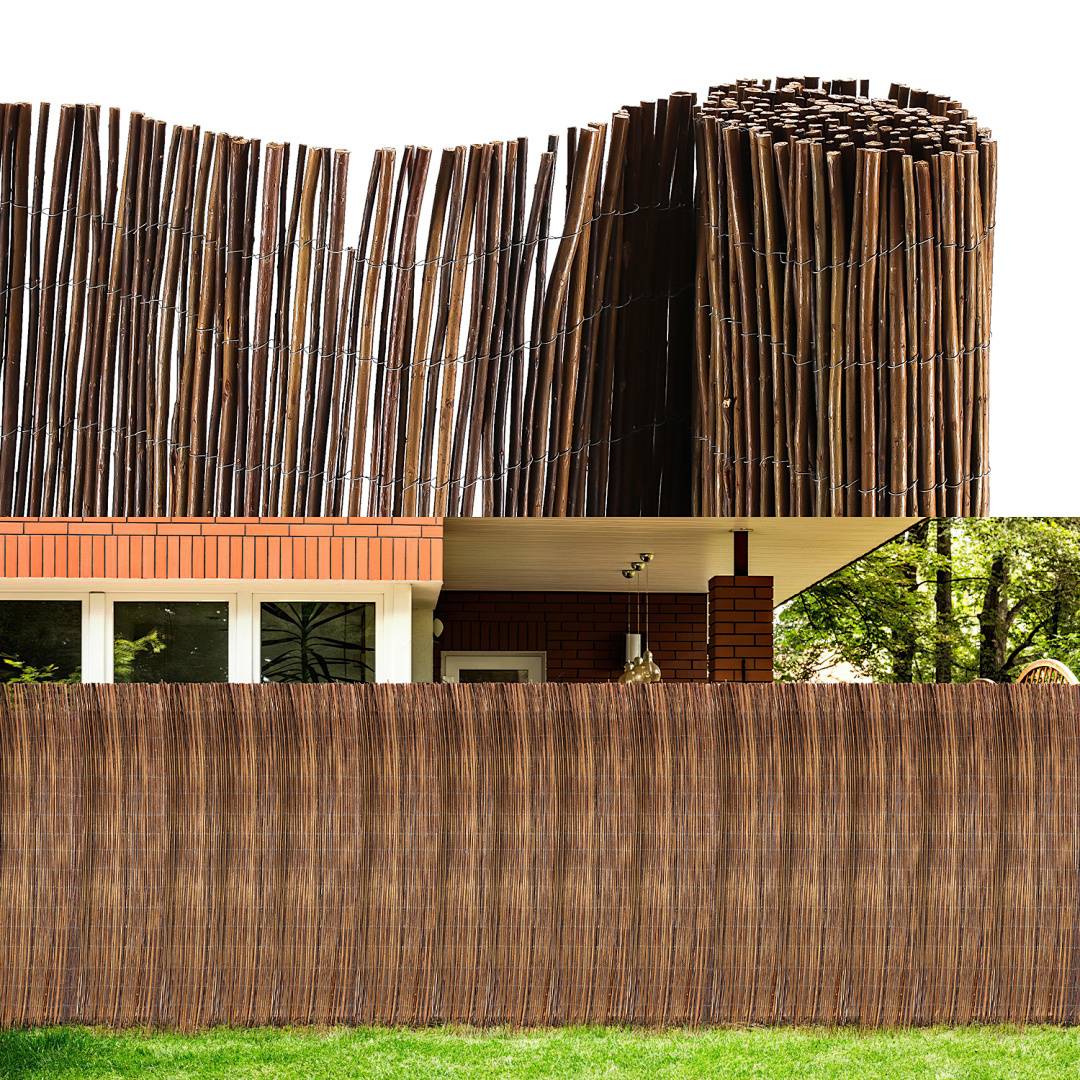 150 x 500 cm Weidenmatte Sichtschutz Natur – Weidenzaun blickdicht für Garten, Balkon & Terrasse