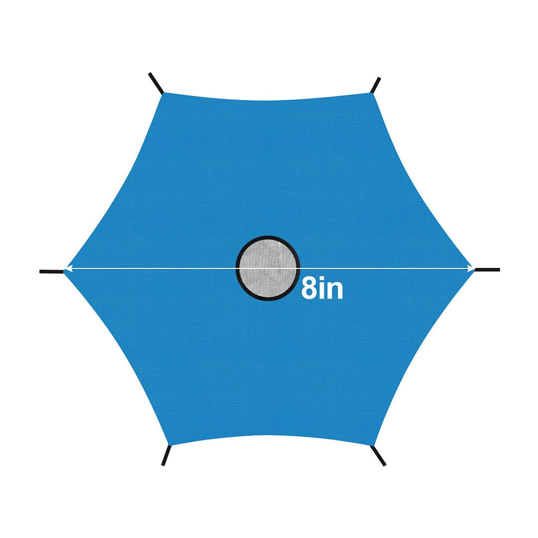 Trampolin-Schattenabdeckung Ø 244 cm Blau – Reißfest & UV-beständig, Sommer-Markise für rundes Trampolin mit 6 Stangen