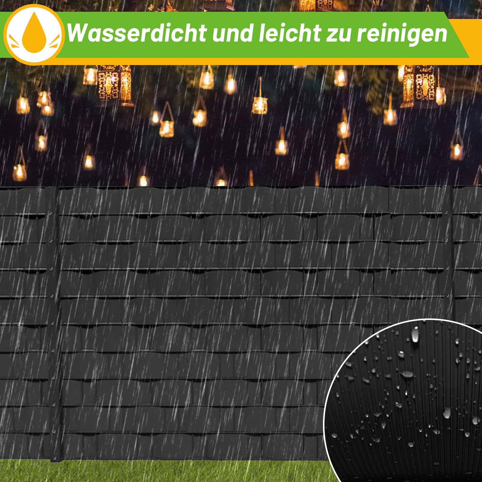 Sichtschutz Zaun 2,5x0,19m Dunkelgrau 40 Stück Hart PVC wind- & wasserdicht für Doppelstabmatten