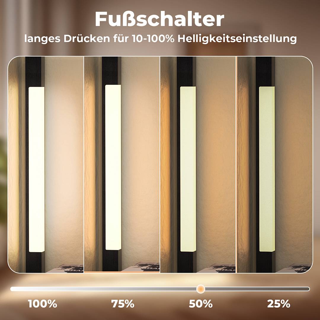 Stehlampe mit 4 LED-Stangen & Sektor 4 Regalen, Dimmbare Standleuchte mit Fußschalter, mit 3-stufig dimmbaren LED-Leuchten 163cm Stehleuchte für Woh