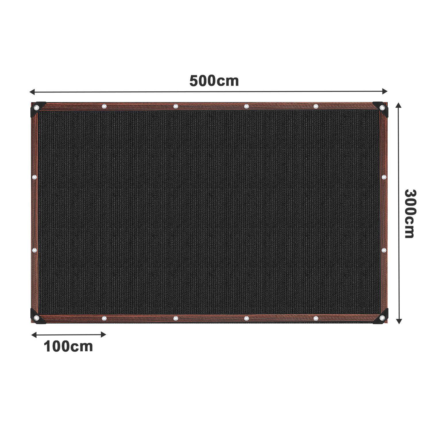 Schattiernetz 300x500 cm – Großes HDPE Sonnenschutznetz, UV-beständig und wetterfest schwarz