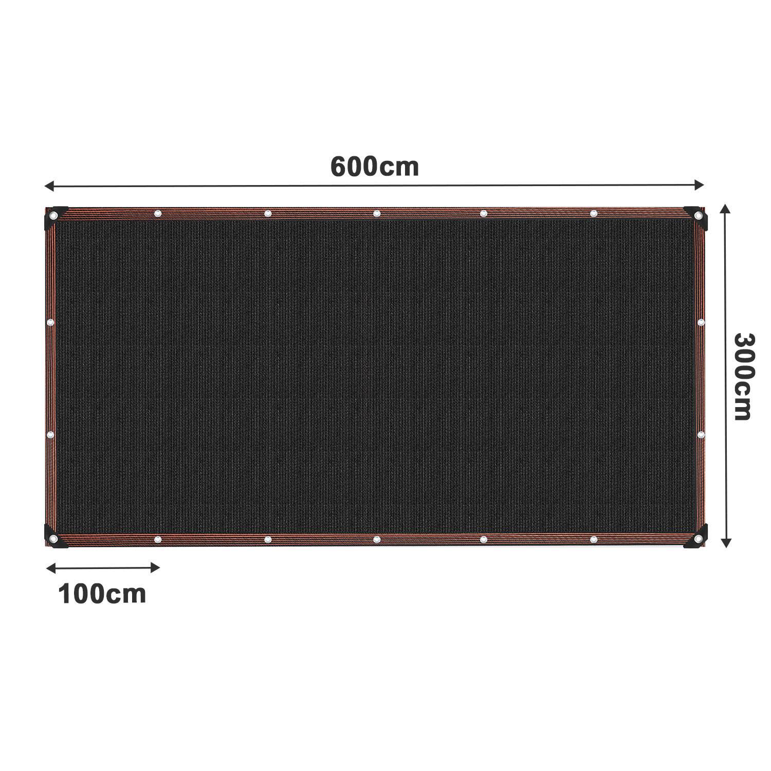 Schattiernetz 300x600 cm – Extra großes Sonnenschutznetz für Garten, luftdurchlässig & UV-beständig schwarz