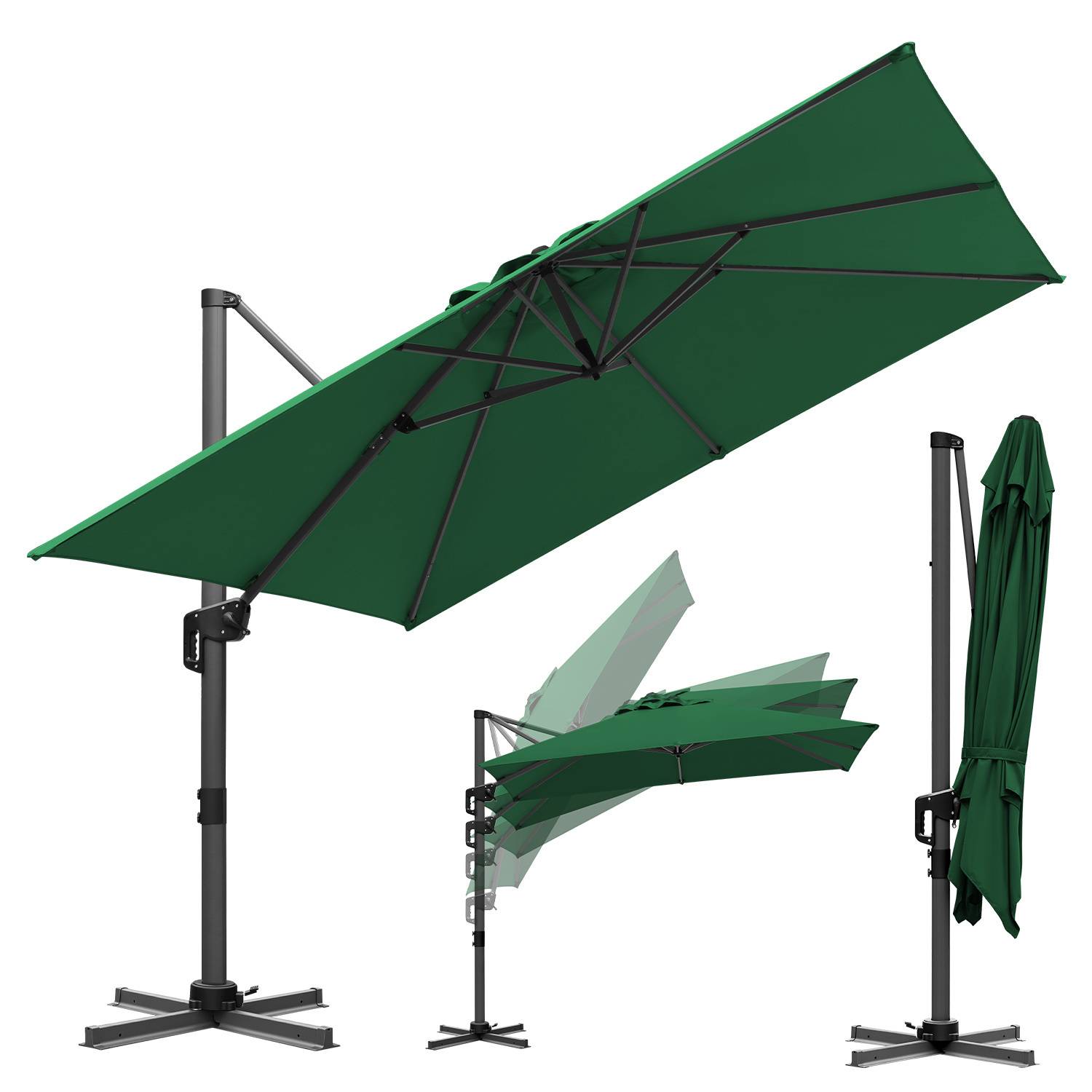 Marktschirm Grün – Sonnenschutz für Terrasse und Balkon, stabil & wetterfest