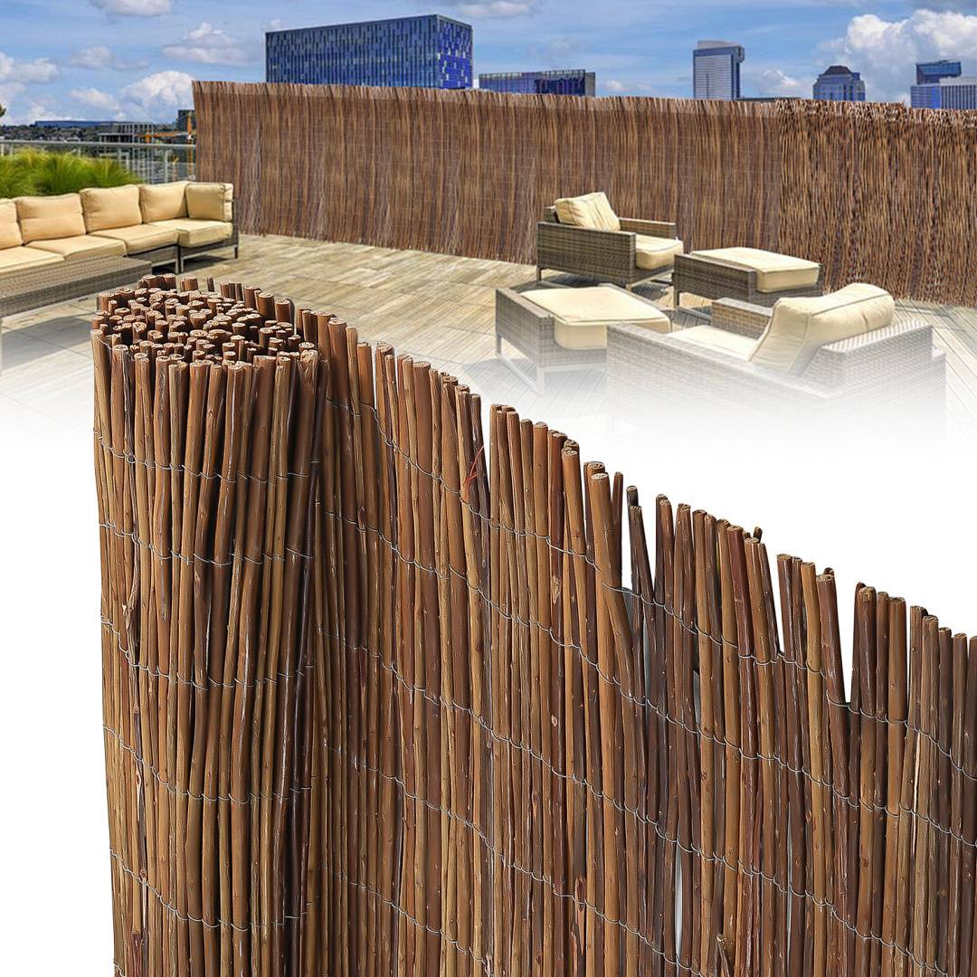 100 x 300 cm Weidenmatte Sichtschutz Natur – Weidenzaun blickdicht für Garten, Balkon & Terrasse