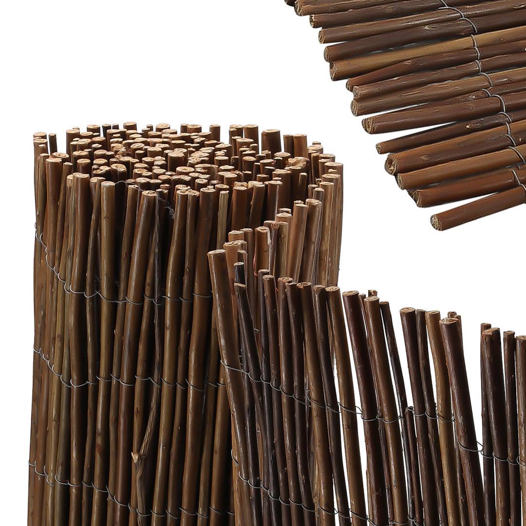 120 x 300 cm Weidenmatte Sichtschutz Natur – Weidenzaun blickdicht für Garten, Balkon & Terrasse
