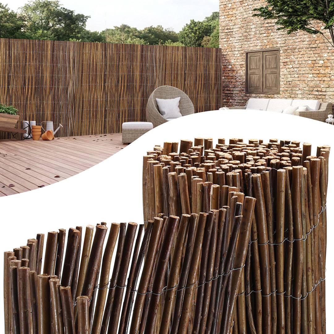 150 x 500 cm Weidenmatte Sichtschutz Natur – Weidenzaun blickdicht für Garten, Balkon & Terrasse