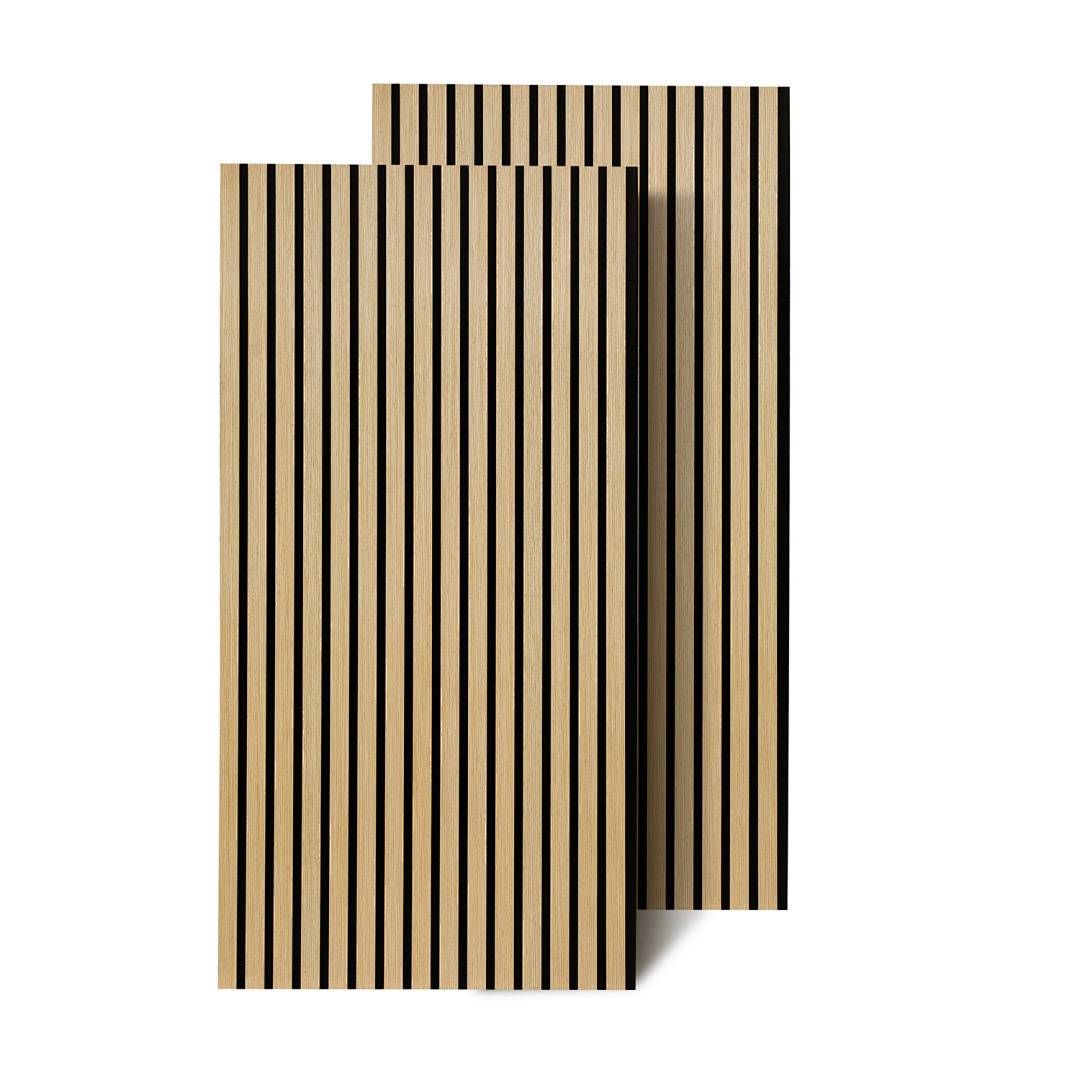 4x Akustikpaneele Holz 120x60cm Eiche 3D Wandpaneele MDF Lamellenwand Schallschutz Akustikplatten