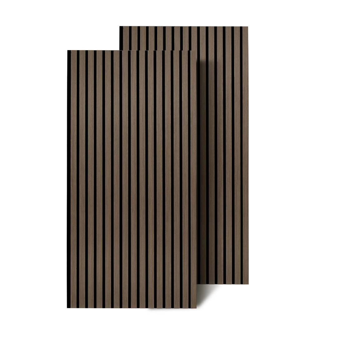 2x Akustikpaneele Holz 120x60cm Walnuss 3D Wandpaneele MDF Lamellenwand Schallschutz Akustikplatten