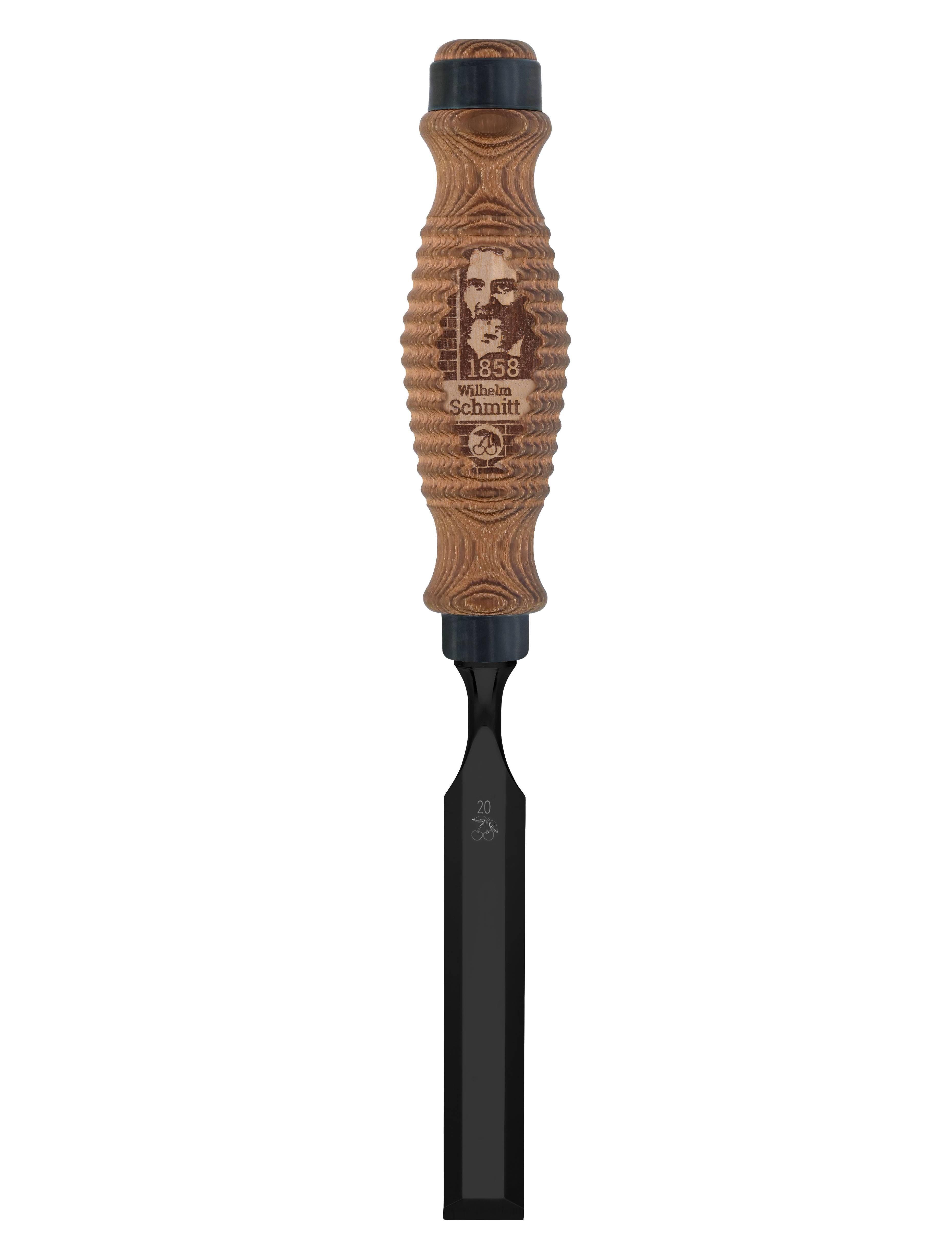 KIRSCHEN Founder's Black Edition Stechbeitel 20 mm mit graviertem Akazienholzheft Sonderedition
