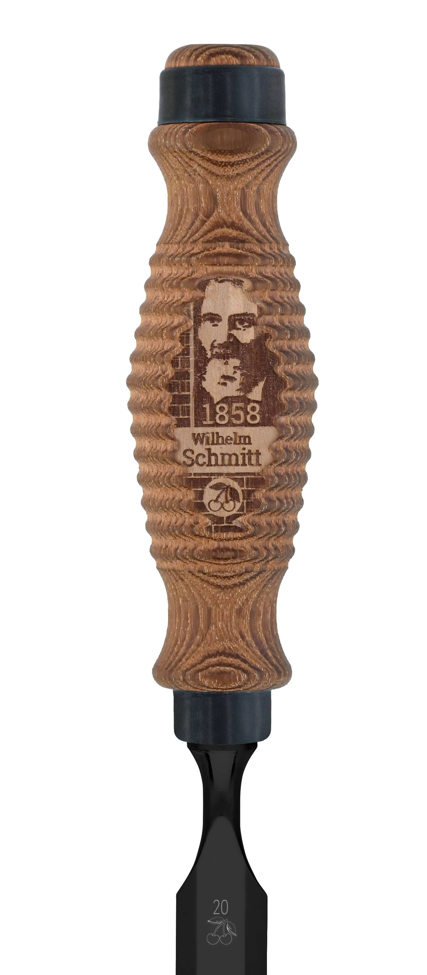 KIRSCHEN Founder's Black Edition Stechbeitel 20 mm mit graviertem Akazienholzheft Sonderedition